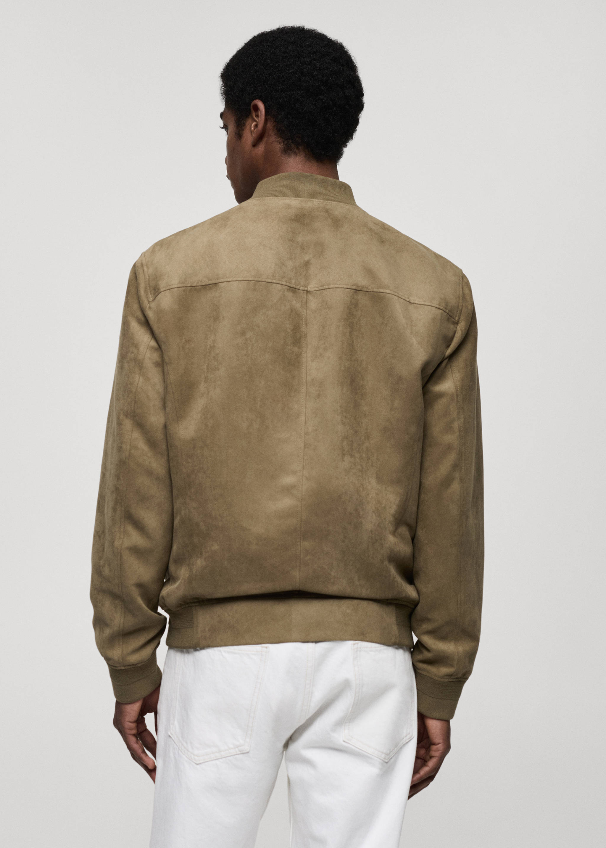 Suede-effect bomber jacket - Reverse of the article