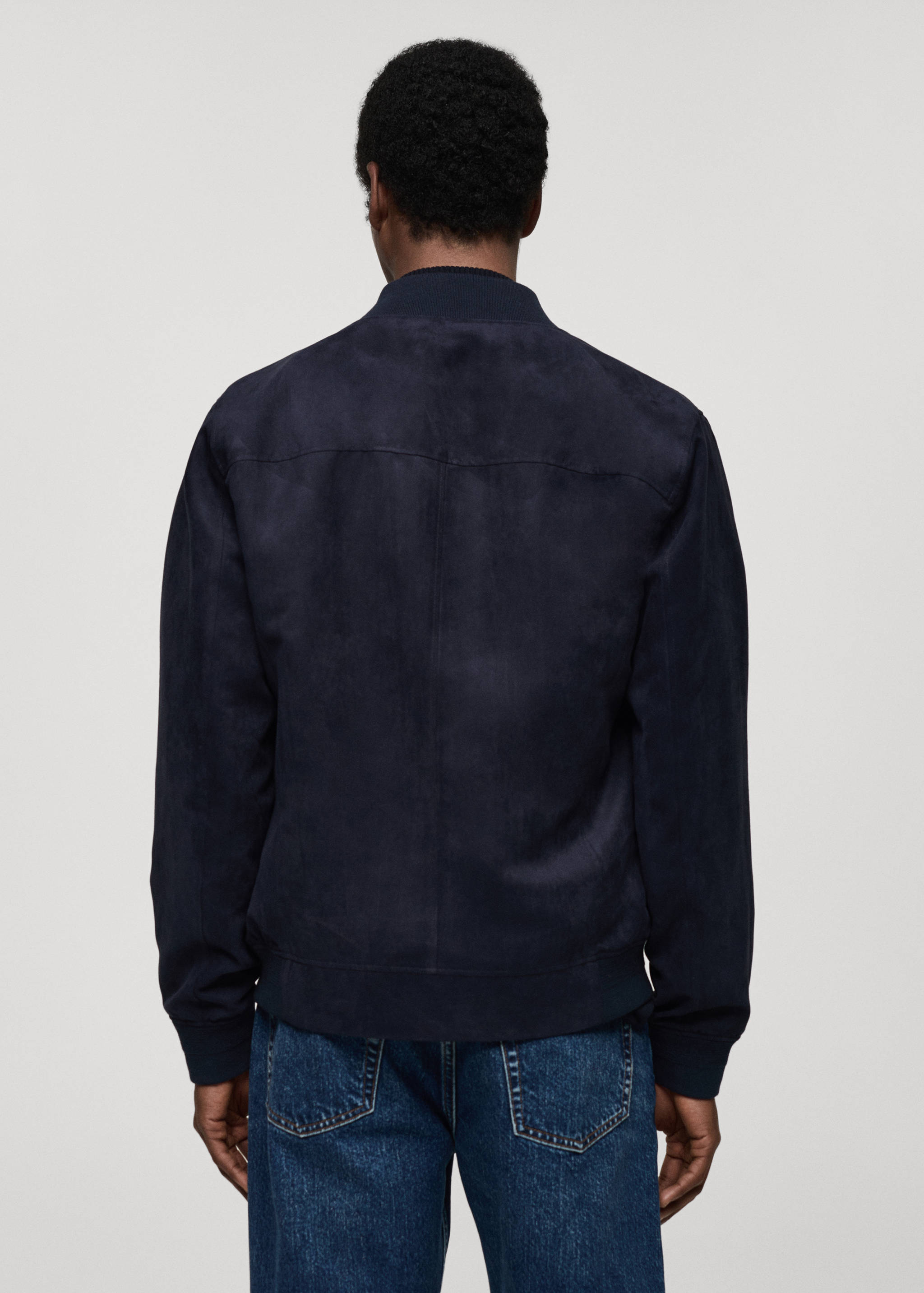 Suede-effect bomber jacket - Reverse of the article