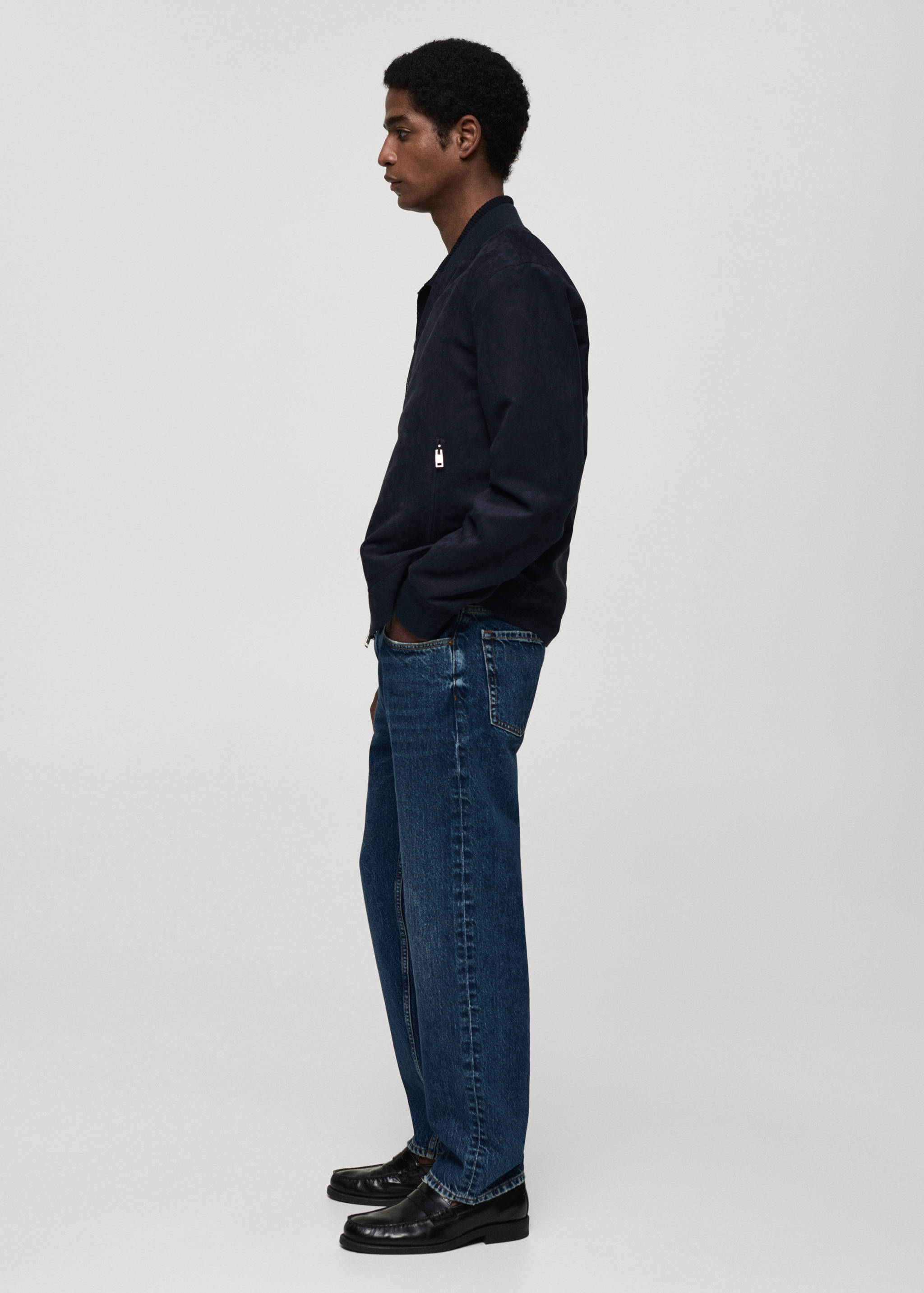 Suede-effect bomber jacket - Details of the article 2