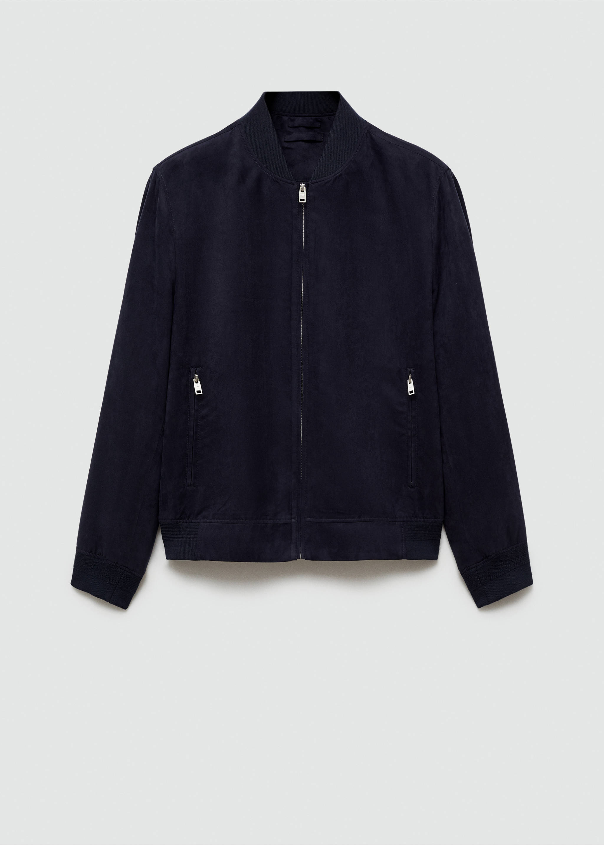 Bomberjacke mit Wildleder-Effekt - Artikel ohne Model, Dunkles Marineblau. Ref: 77000571-00.