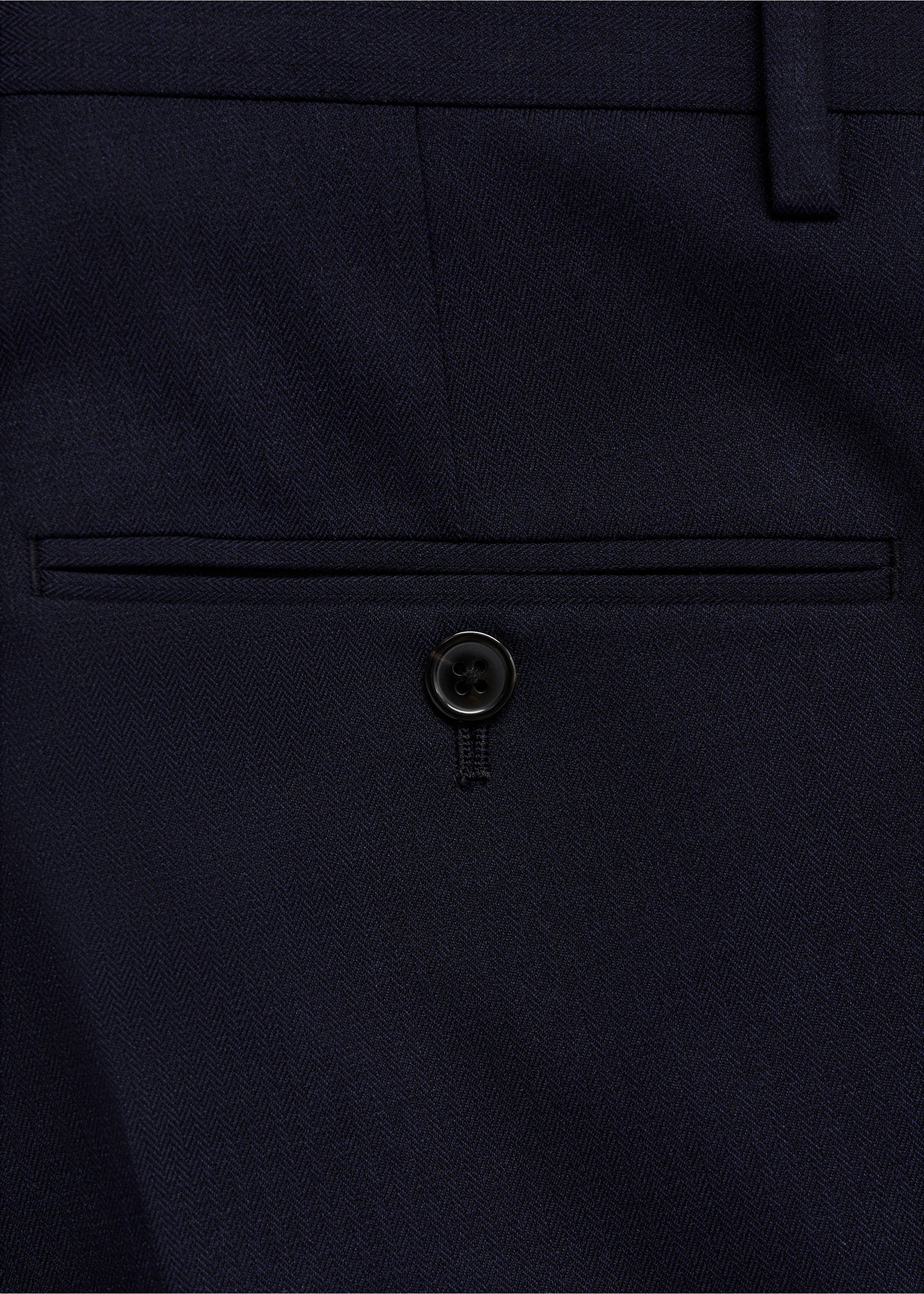 Stretch-fabric slim-fit suit trousers - Details of the article 0, Dark Navy. Ref: 77000573-00.