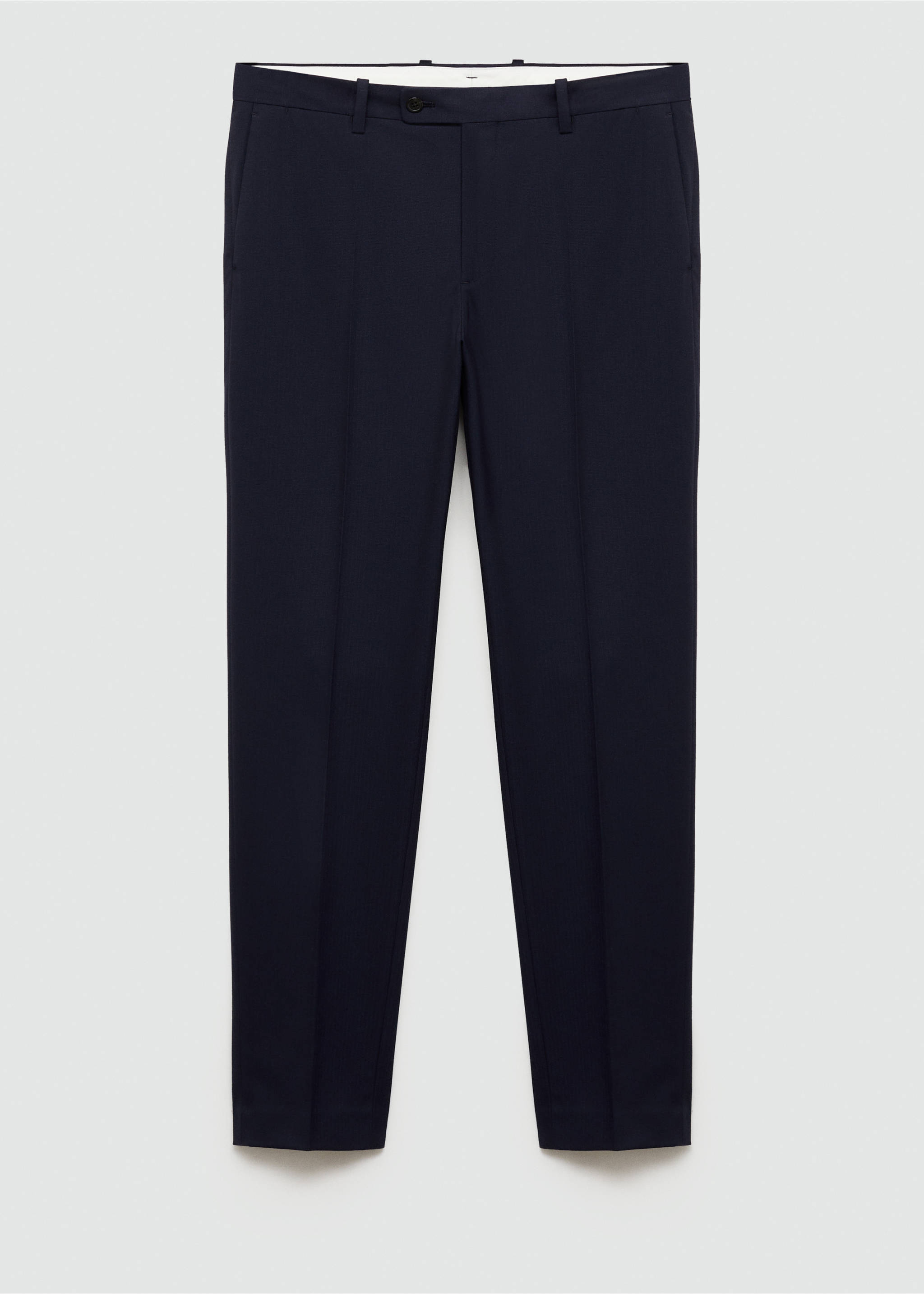 Stretch-fabric slim-fit suit trousers - Article without model, Dark Navy. Ref: 77000573-00.