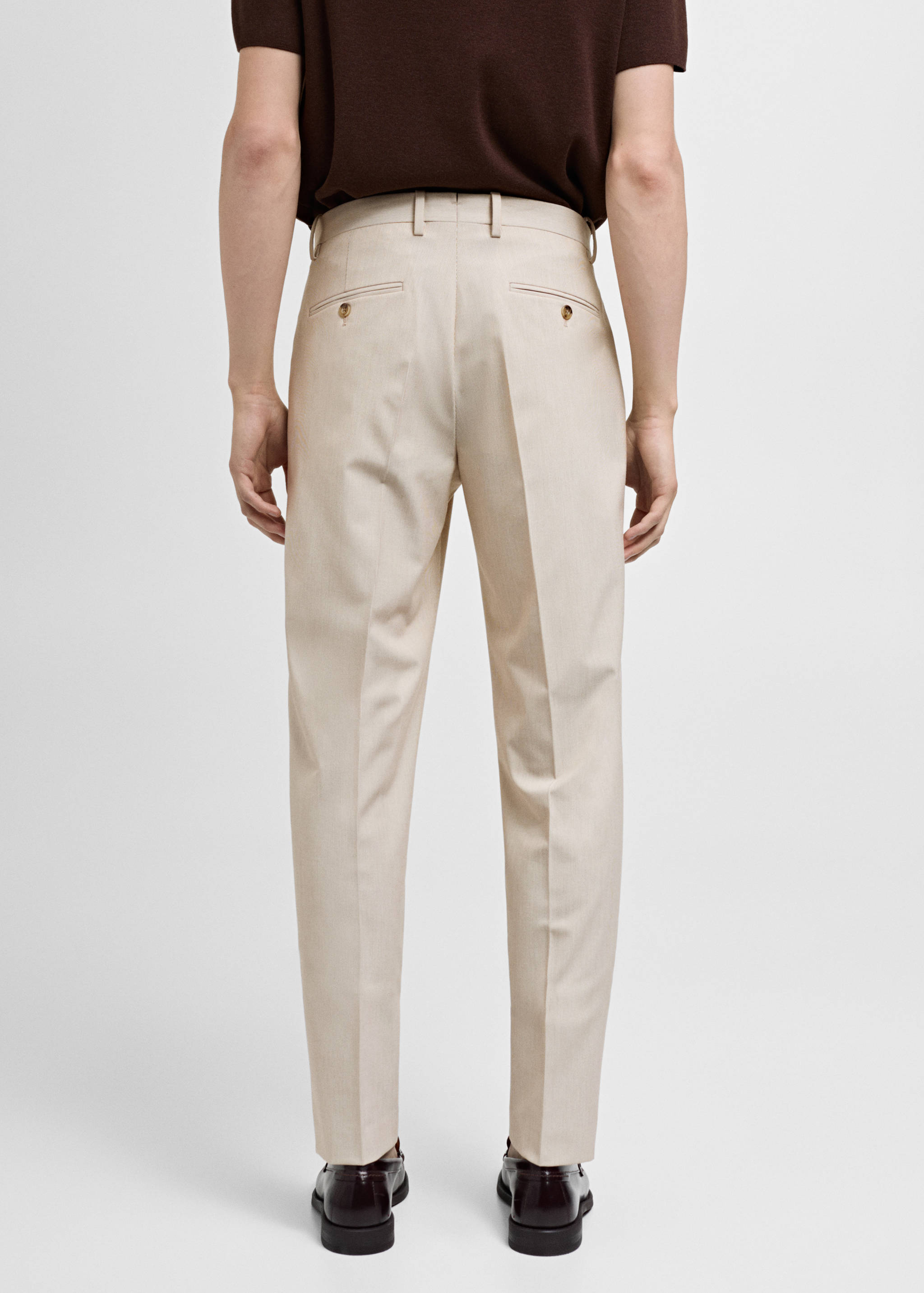 Stretch-fabric slim-fit suit trousers - Reverse of the article