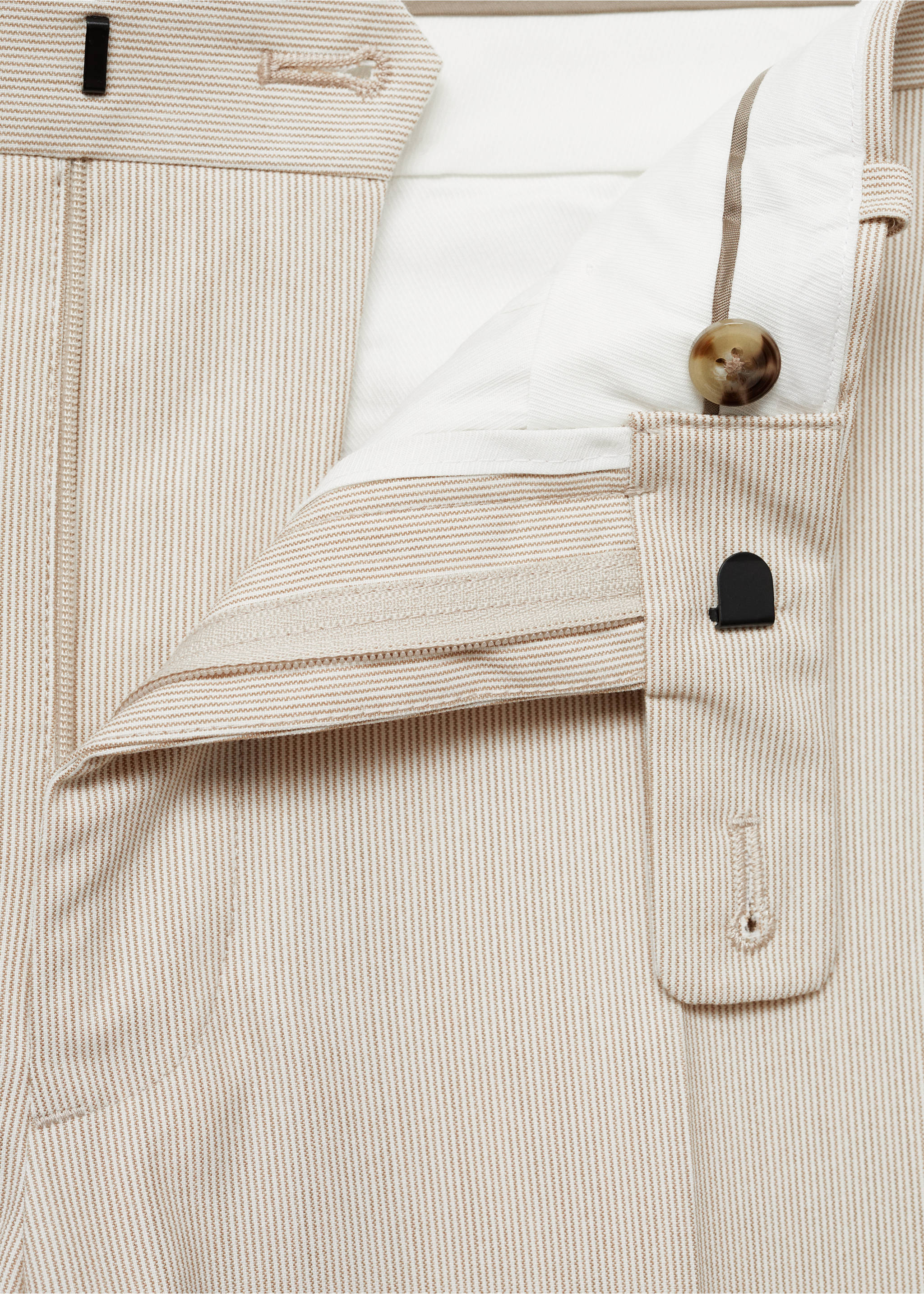 Pantalon costume slim-fit tissu comfort stretch - Détail de l'article 8, Beige. Ref: 77000579-00.