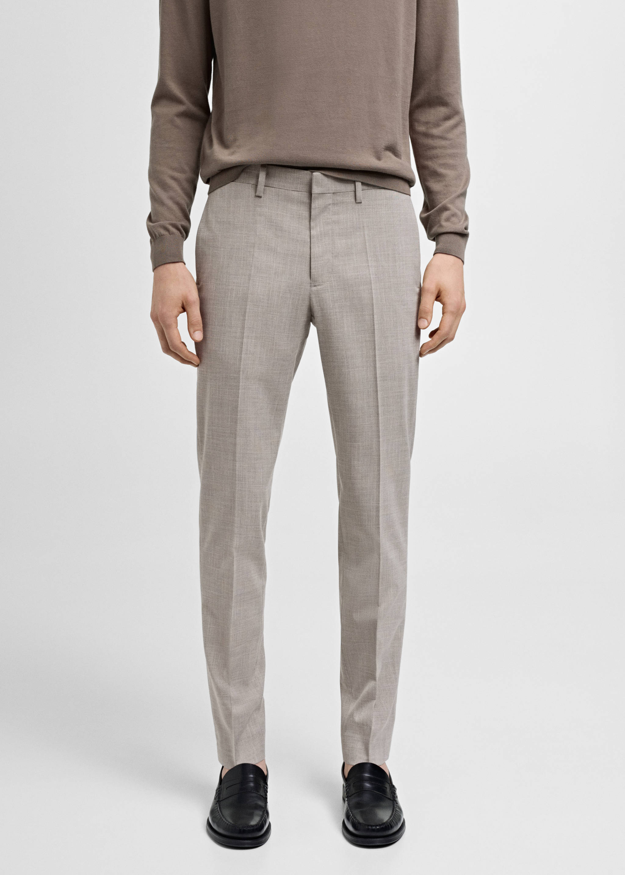 Stretch fabric super slim-fit suit trousers - Medium plane