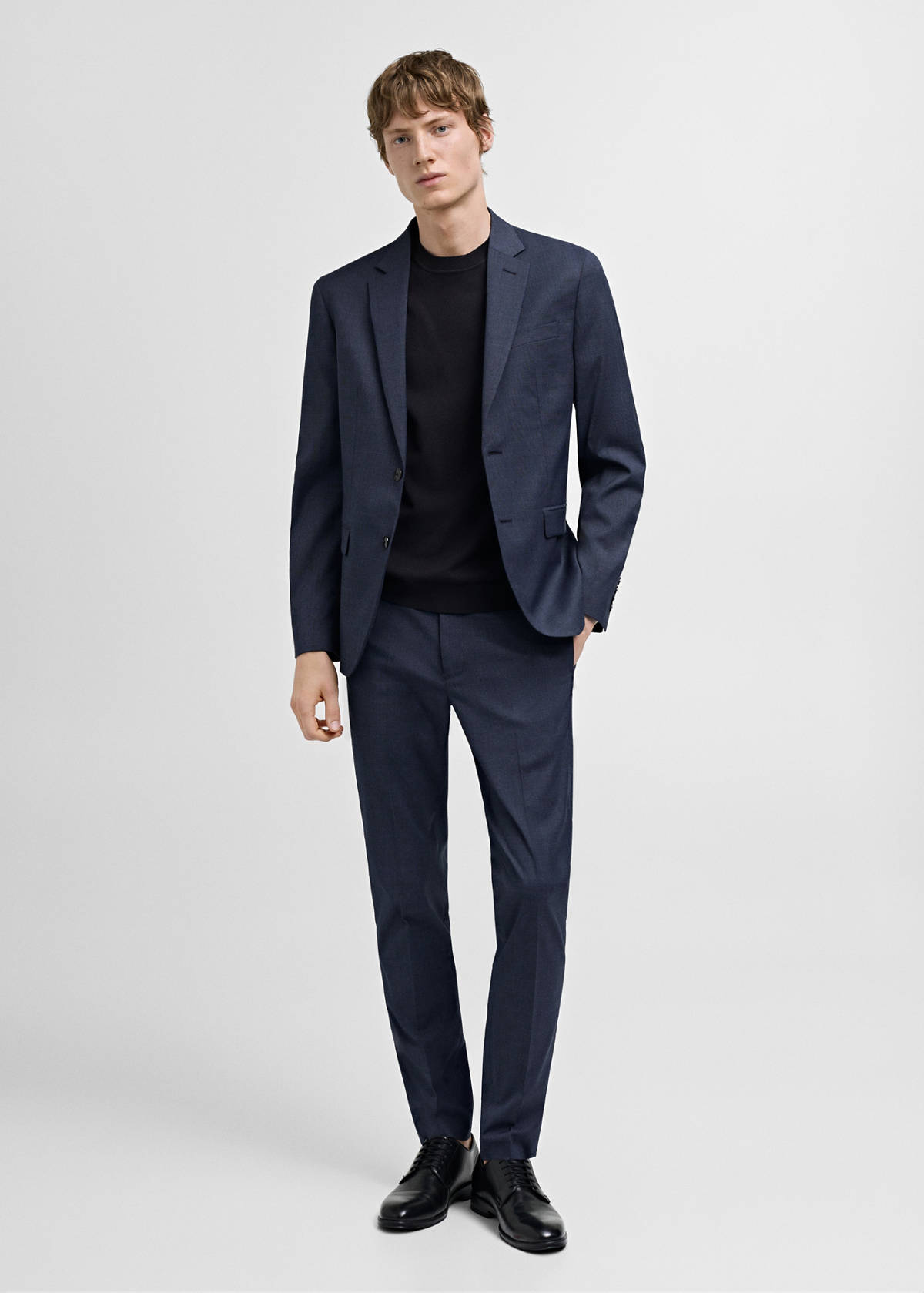 Stretch fabric super slim-fit suit trousers