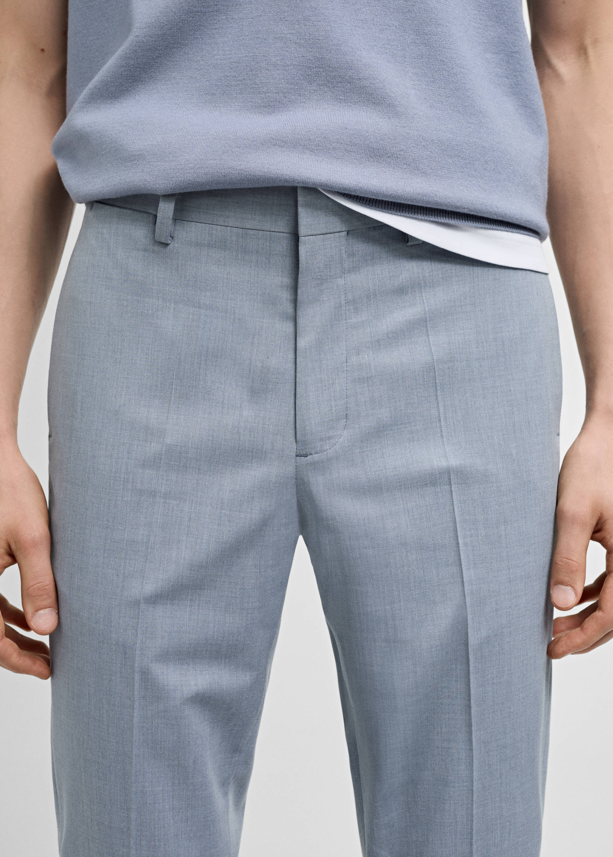 Stretch fabric super slim-fit suit trousers - Details of the article 1