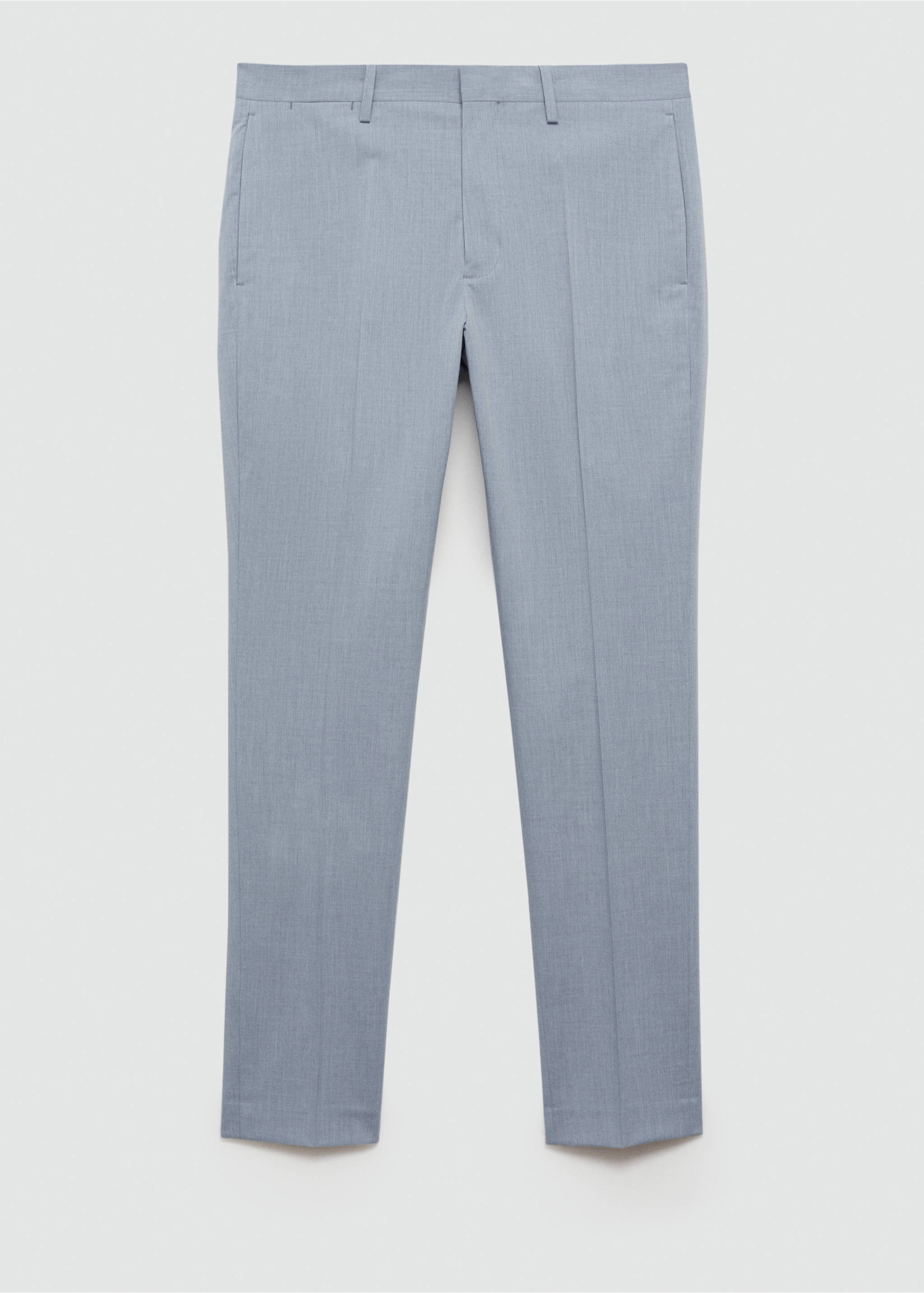 Stretch fabric super slim-fit suit trousers - Article without model, Sky Blue. Ref: 77000583-00.