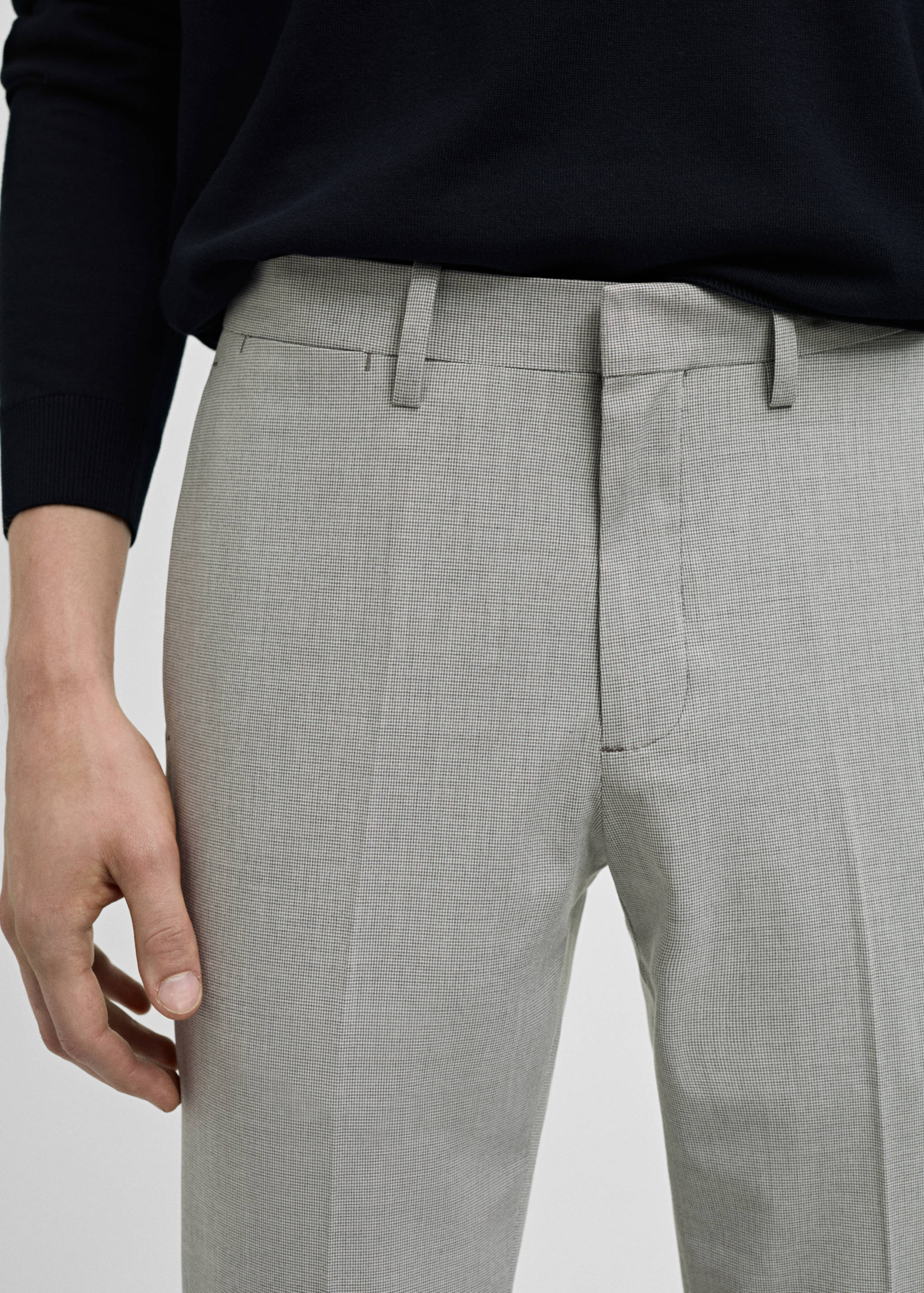 Stretch fabric super slim-fit suit trousers - Details of the article 1