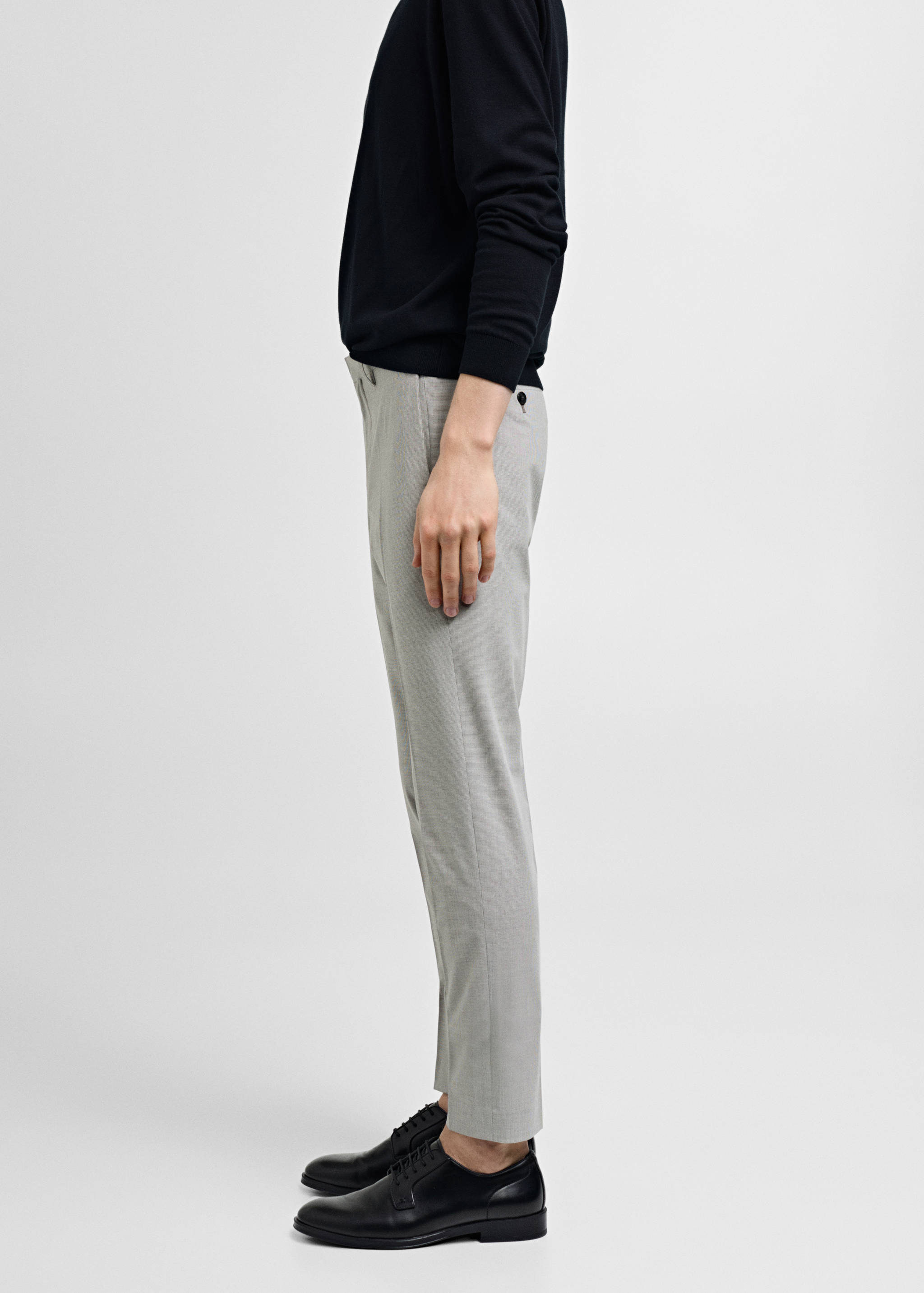 Stretch fabric super slim-fit suit trousers - Details of the article 2