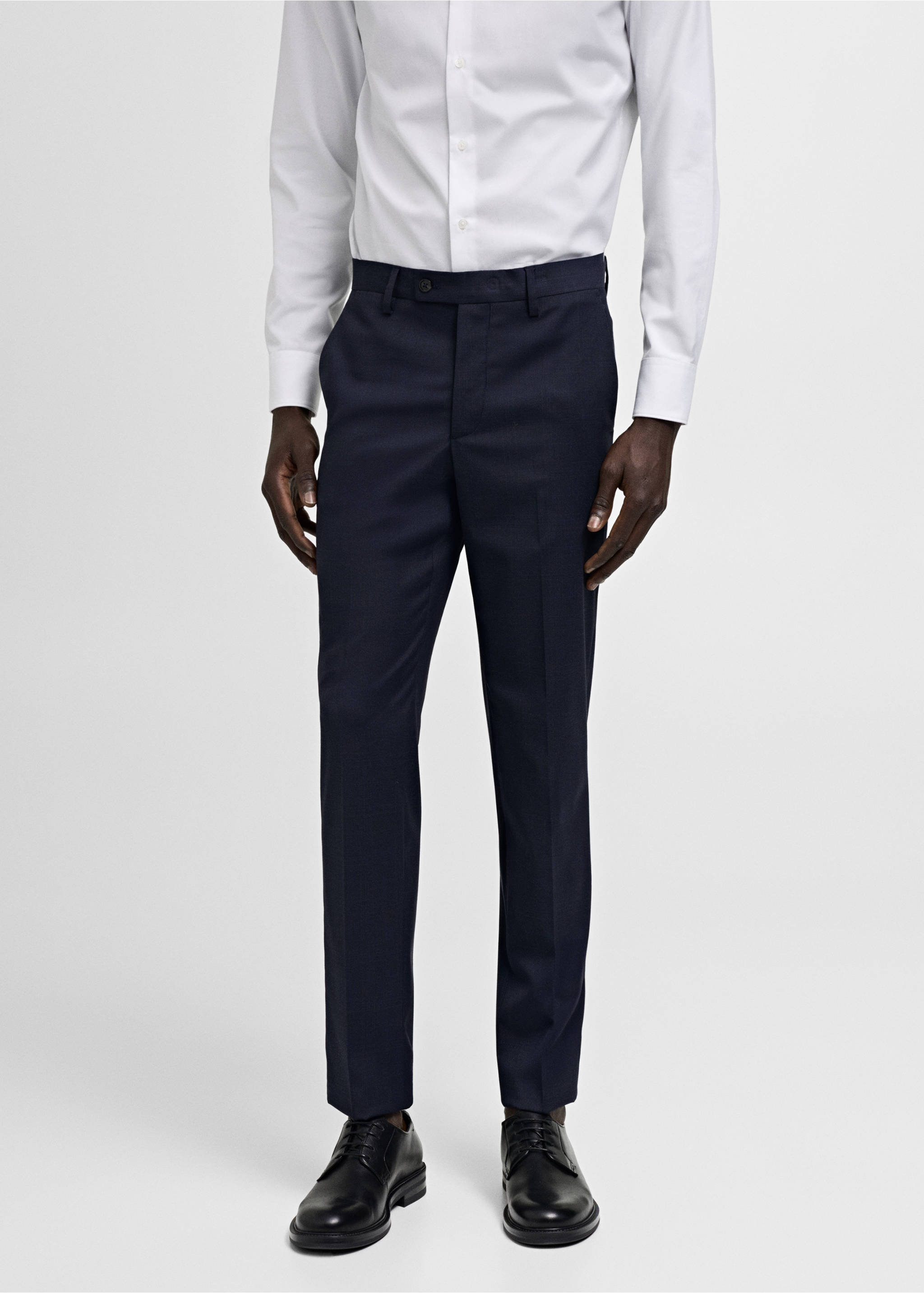 Milan slim-fit suit trousers - Medium plane, Dark Navy. Ref: 77000587-00.