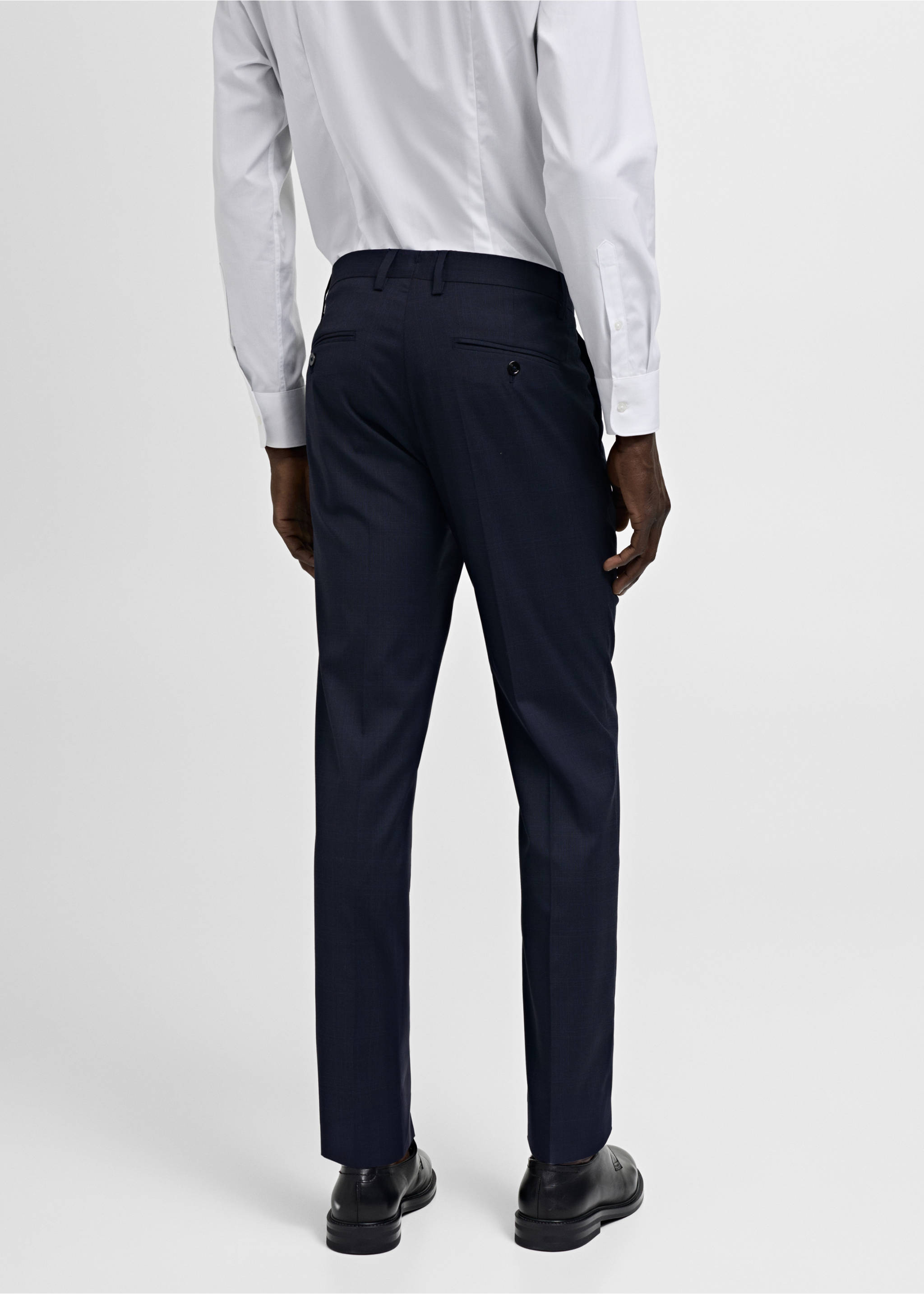 Milan slim-fit suit trousers - Reverse of the article, Dark Navy. Ref: 77000587-00.