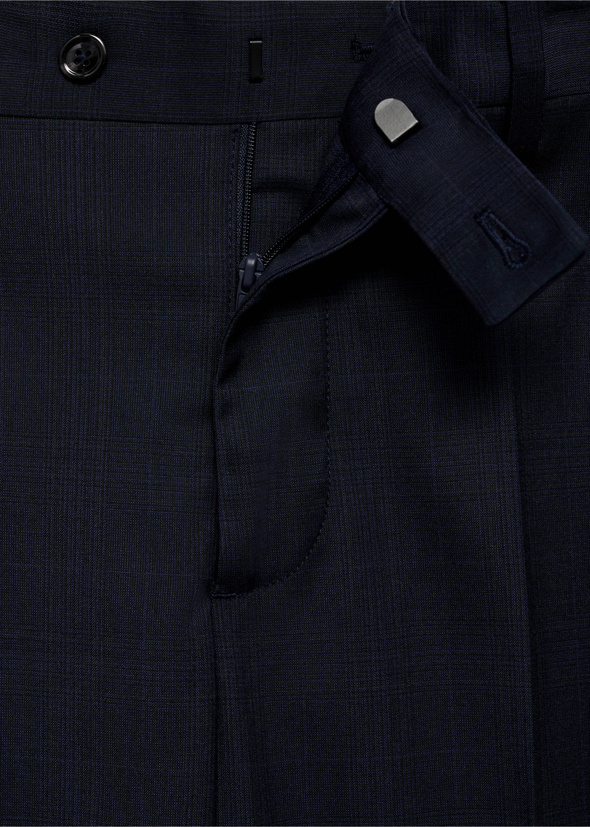 Milan slim-fit suit trousers - Details of the article 8, Dark Navy. Ref: 77000587-00.