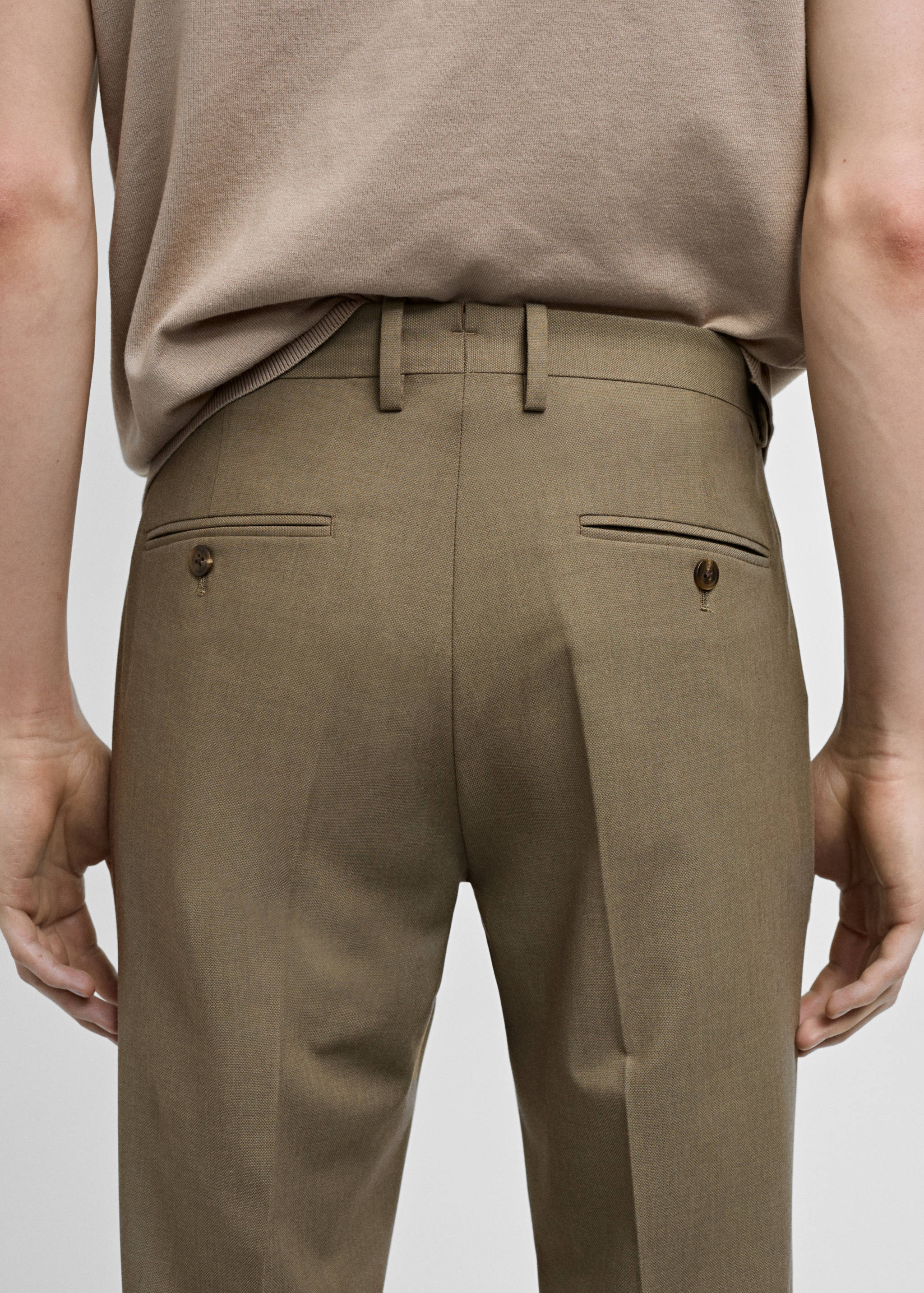 Stretch-fabric slim-fit suit trousers - Details of the article 6
