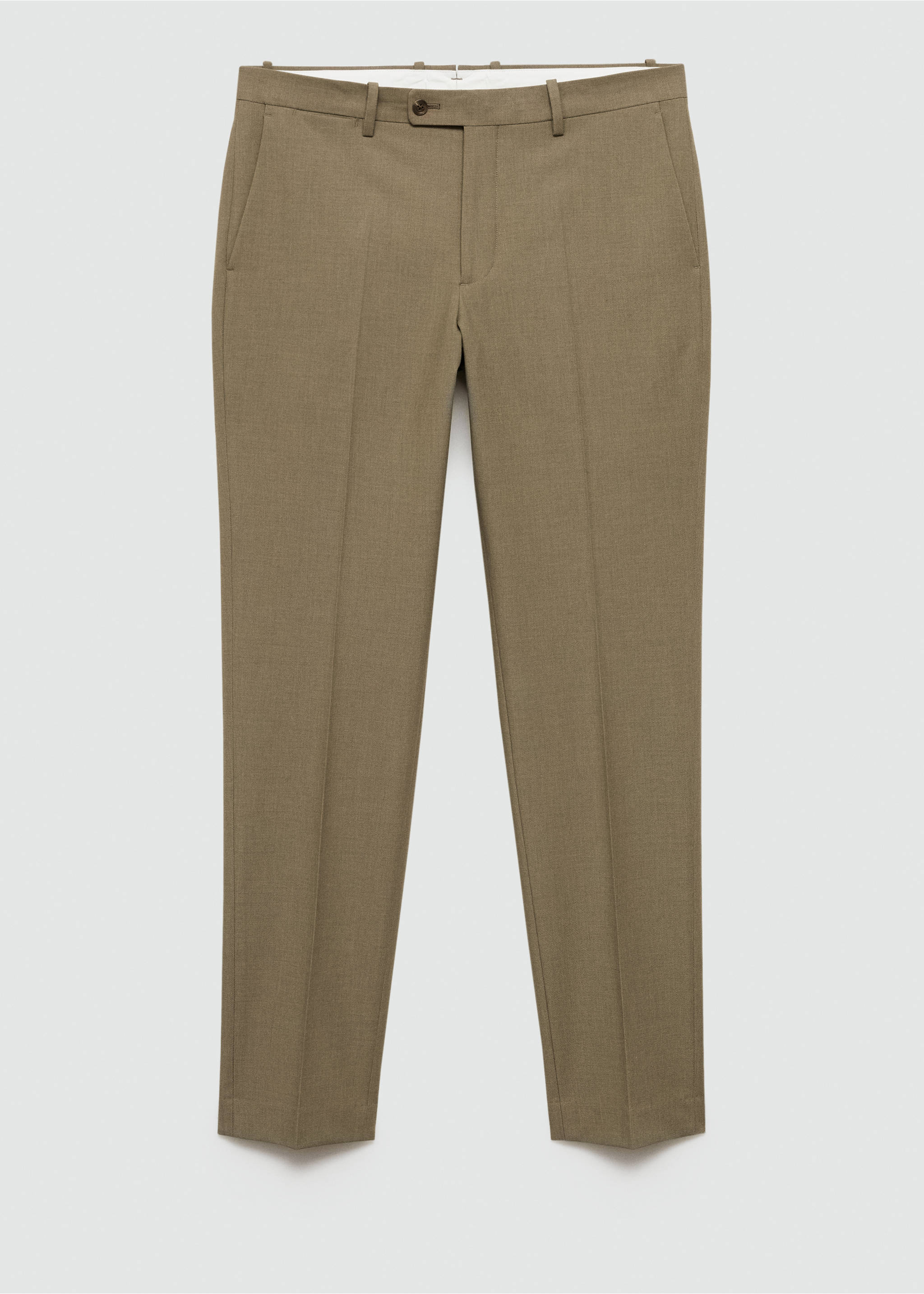 Stretch-fabric slim-fit suit pants - Article without model, Green. Ref: 77000588-00.