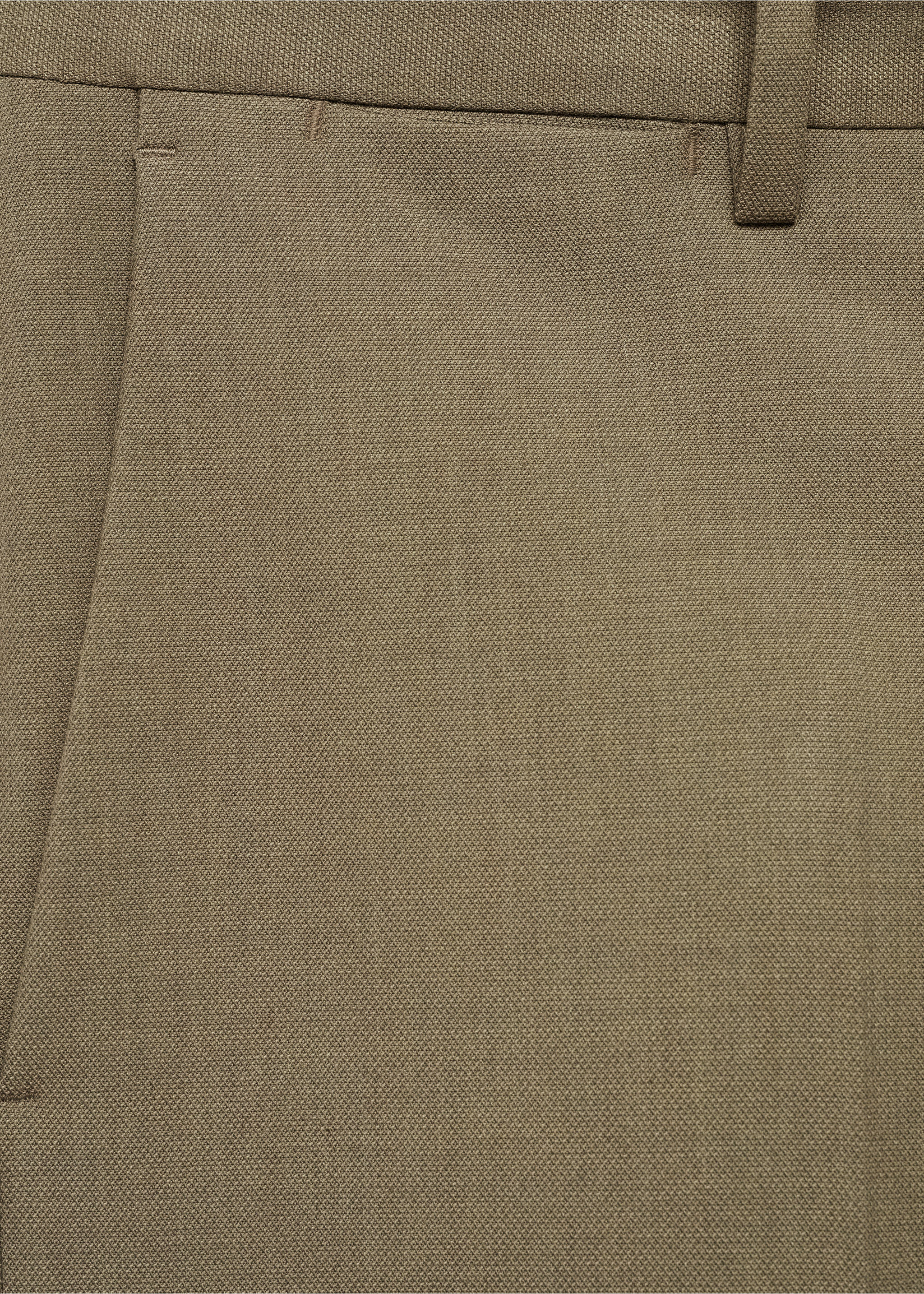 Stretch-fabric slim-fit suit pants - Details of the article 0, Green. Ref: 77000588-00.