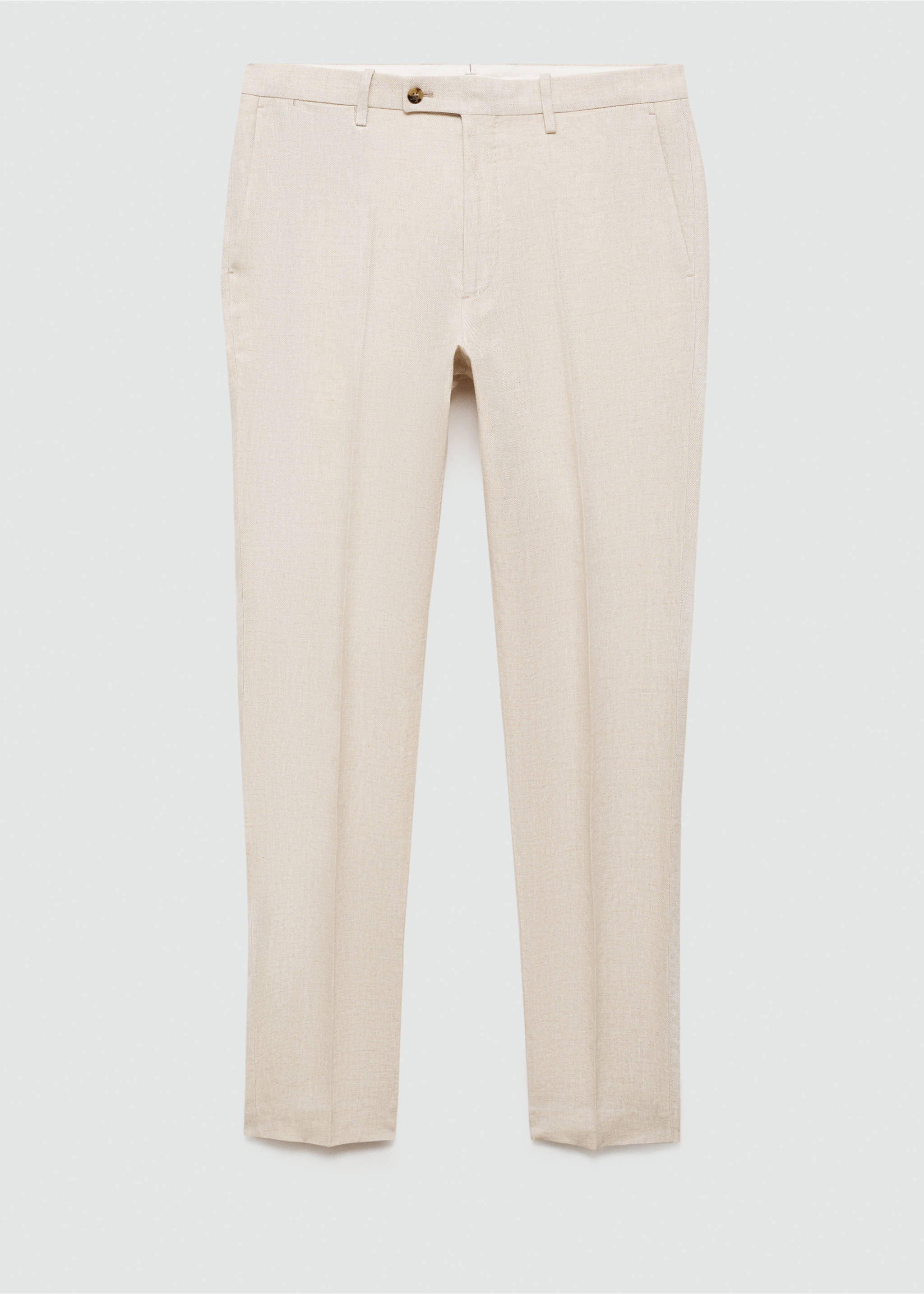 Slim-fit pantalon 100% linnen - Artikel zonder model, Open beige. Ref: 77000589-00.
