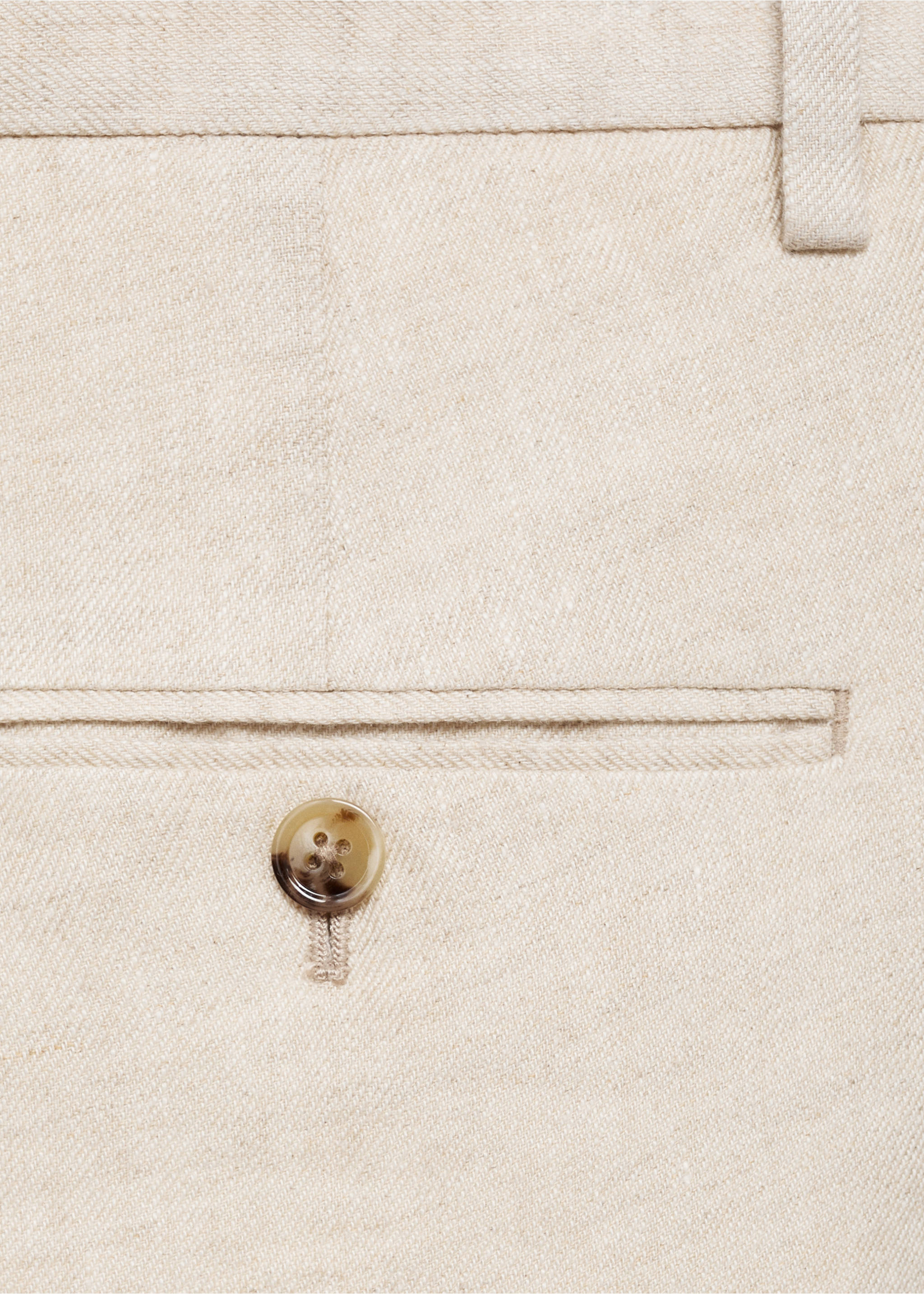 Slim-fit pantalon 100% linnen - Detail van het artikel 0, Open beige. Ref: 77000589-00.