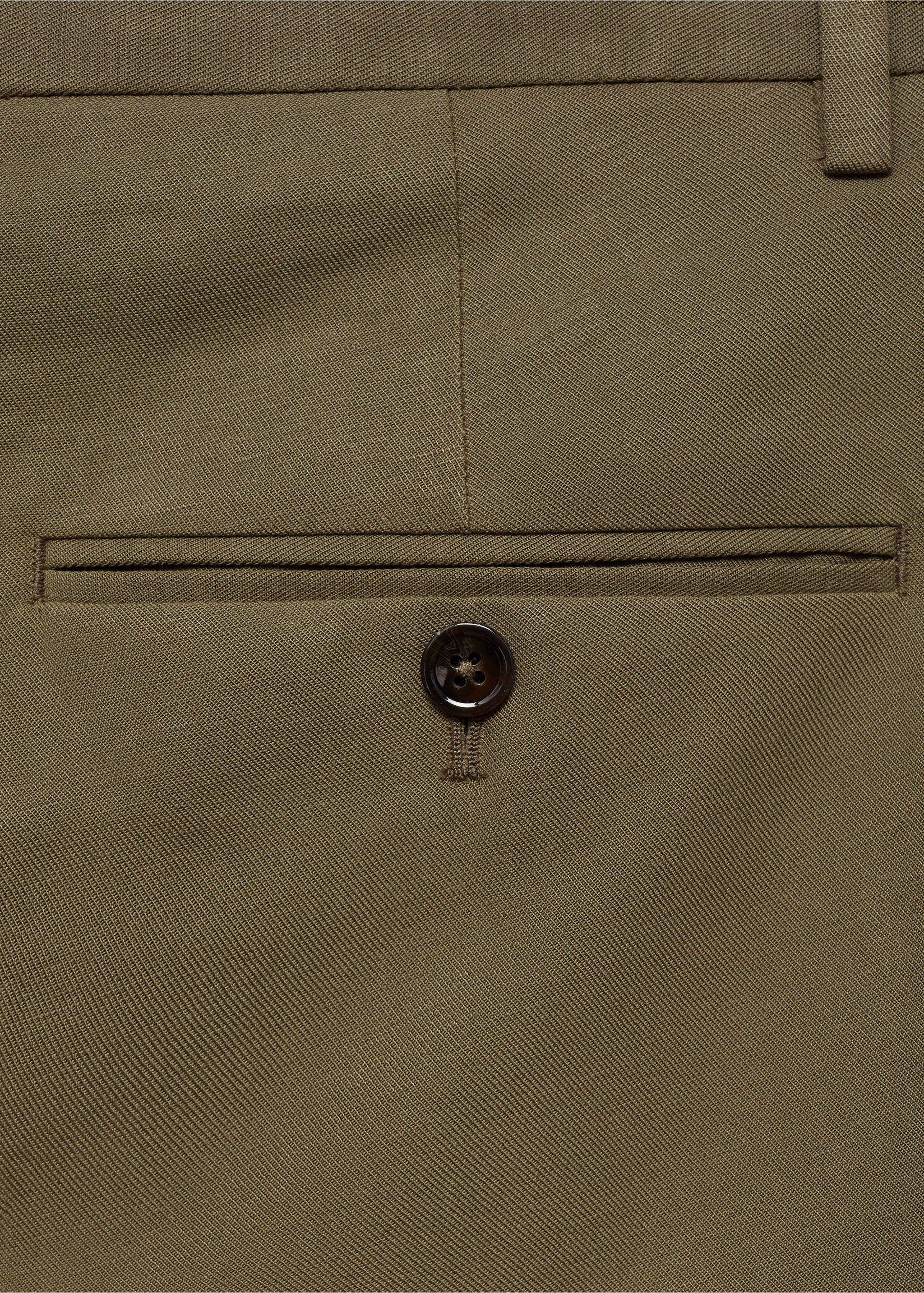 Tencel™ Slim-Fit-Anzughose mit Abnähern - Detail des Artikels 0, Khaki. Ref: 77000590-00.
