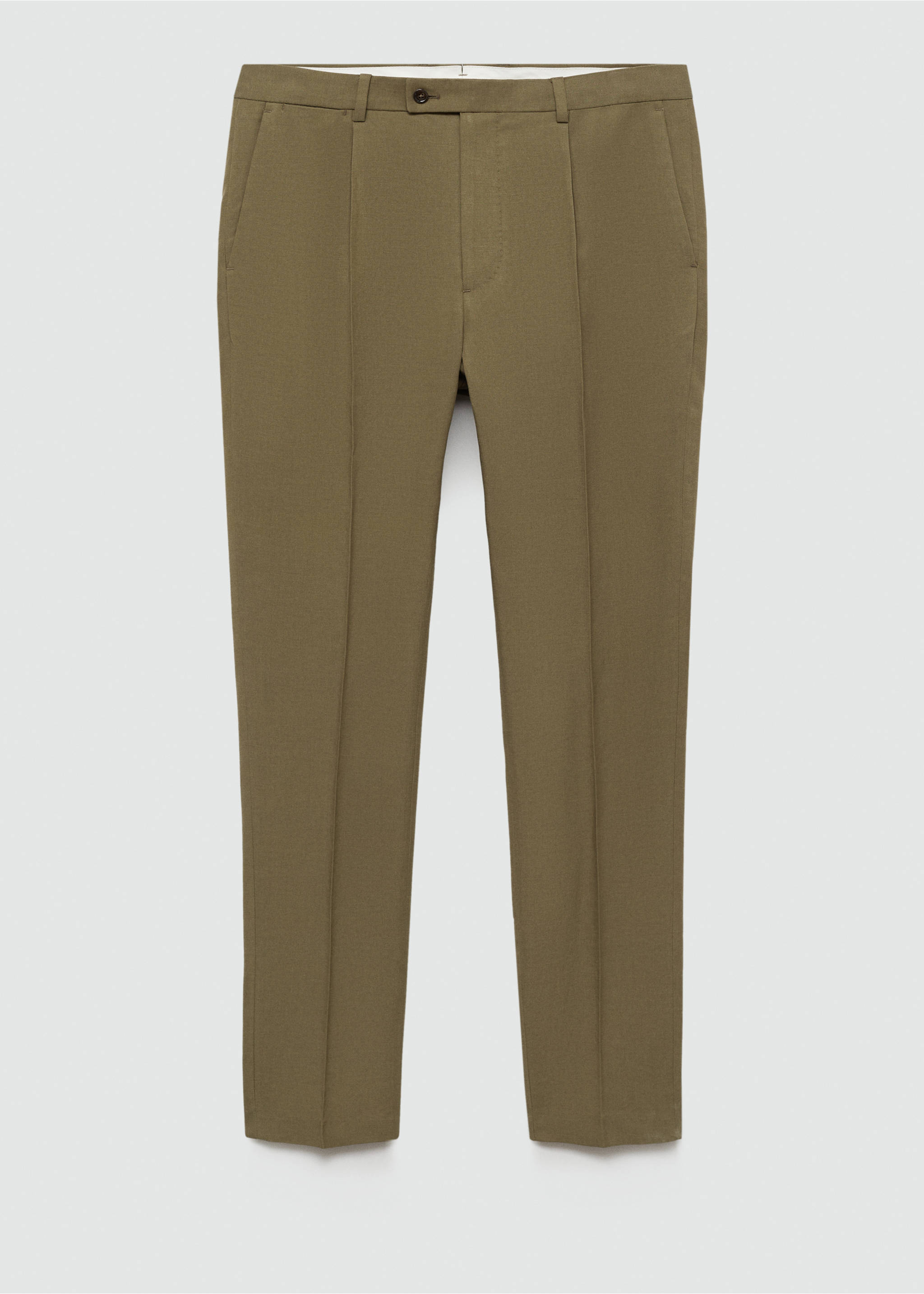 Tencel™ Slim-Fit-Anzughose mit Abnähern - Artikel ohne Model, Khaki. Ref: 77000590-00.