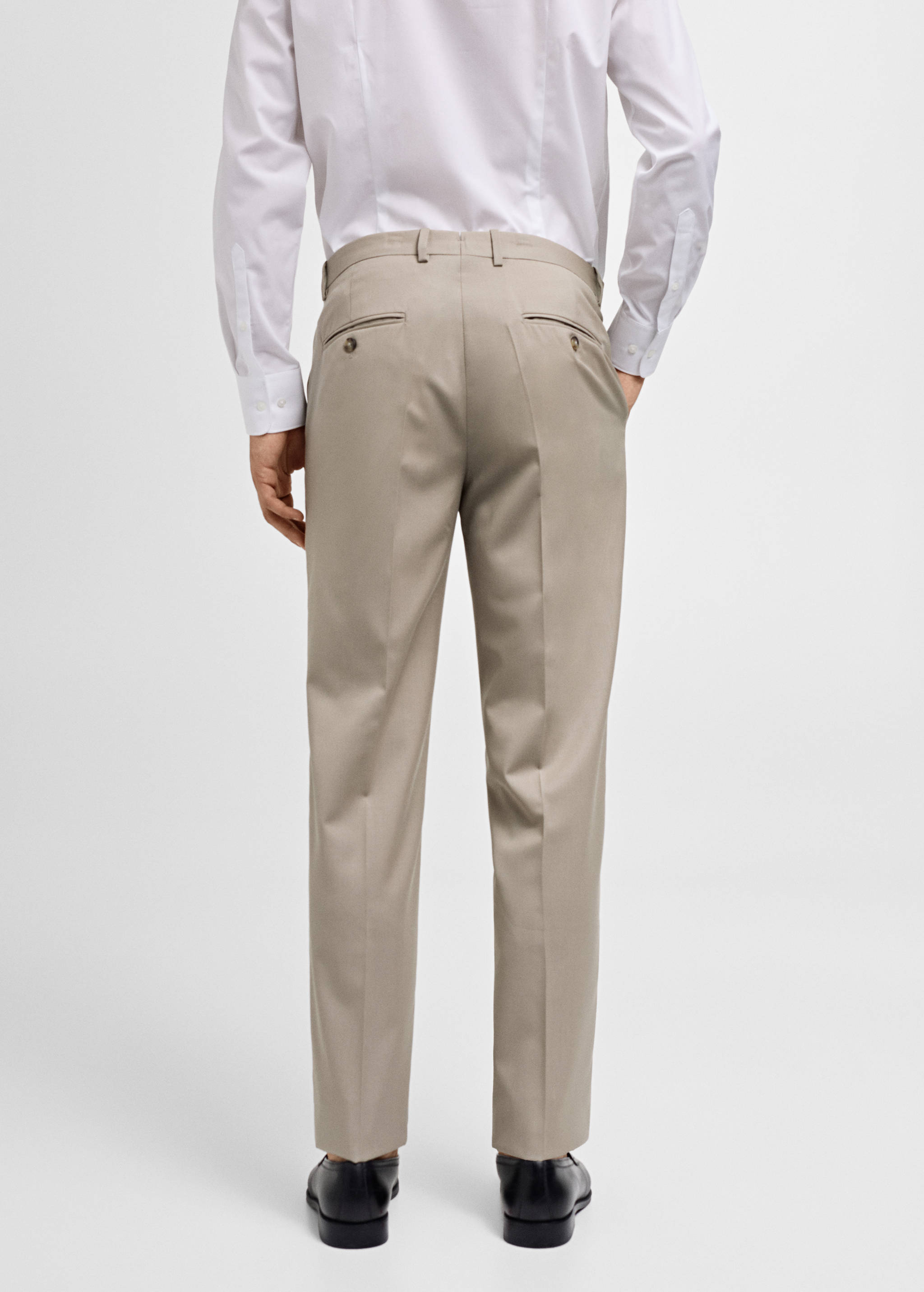 100% virgin wool slim-fit suit trousers - Reverse of the article