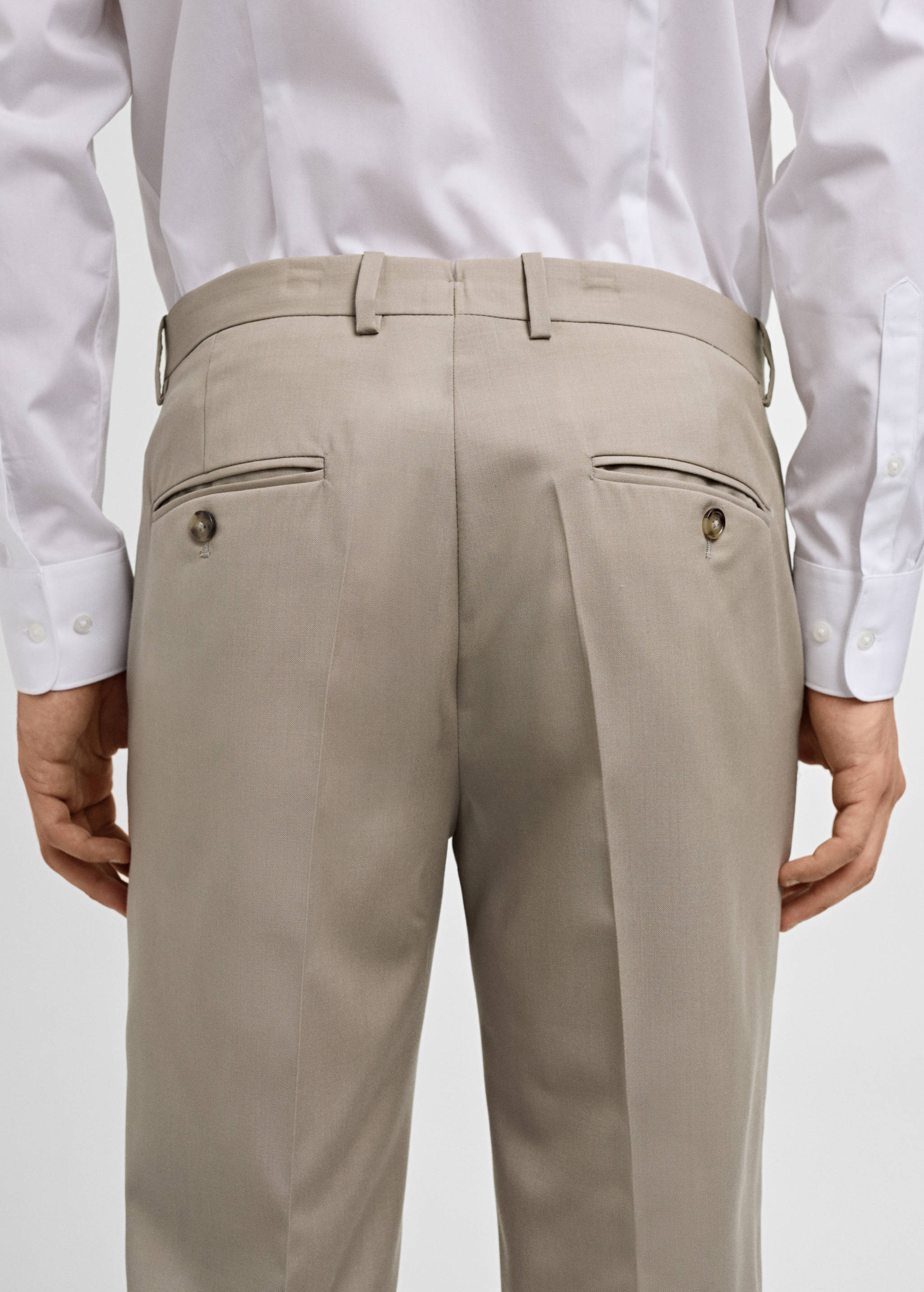 100% virgin wool slim-fit suit trousers - Details of the article 6