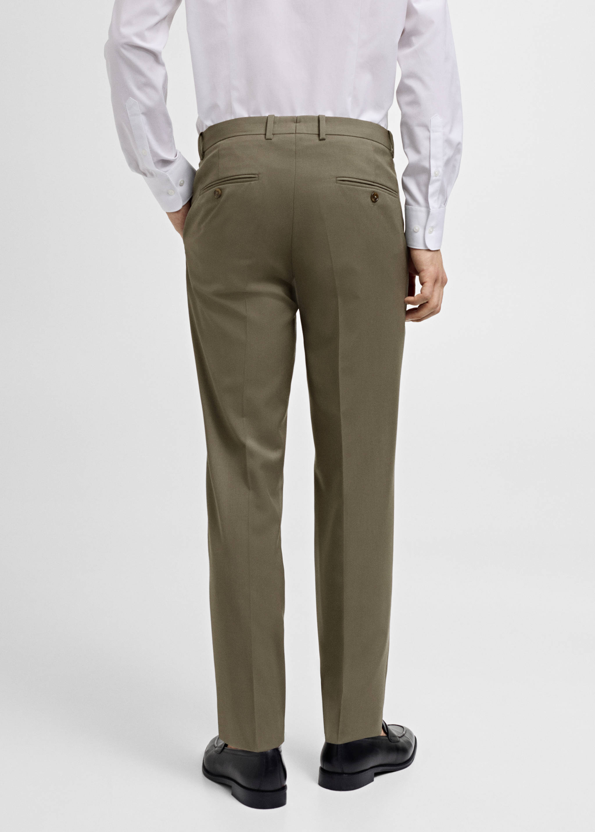 100% virgin wool slim-fit suit trousers - Reverse of the article