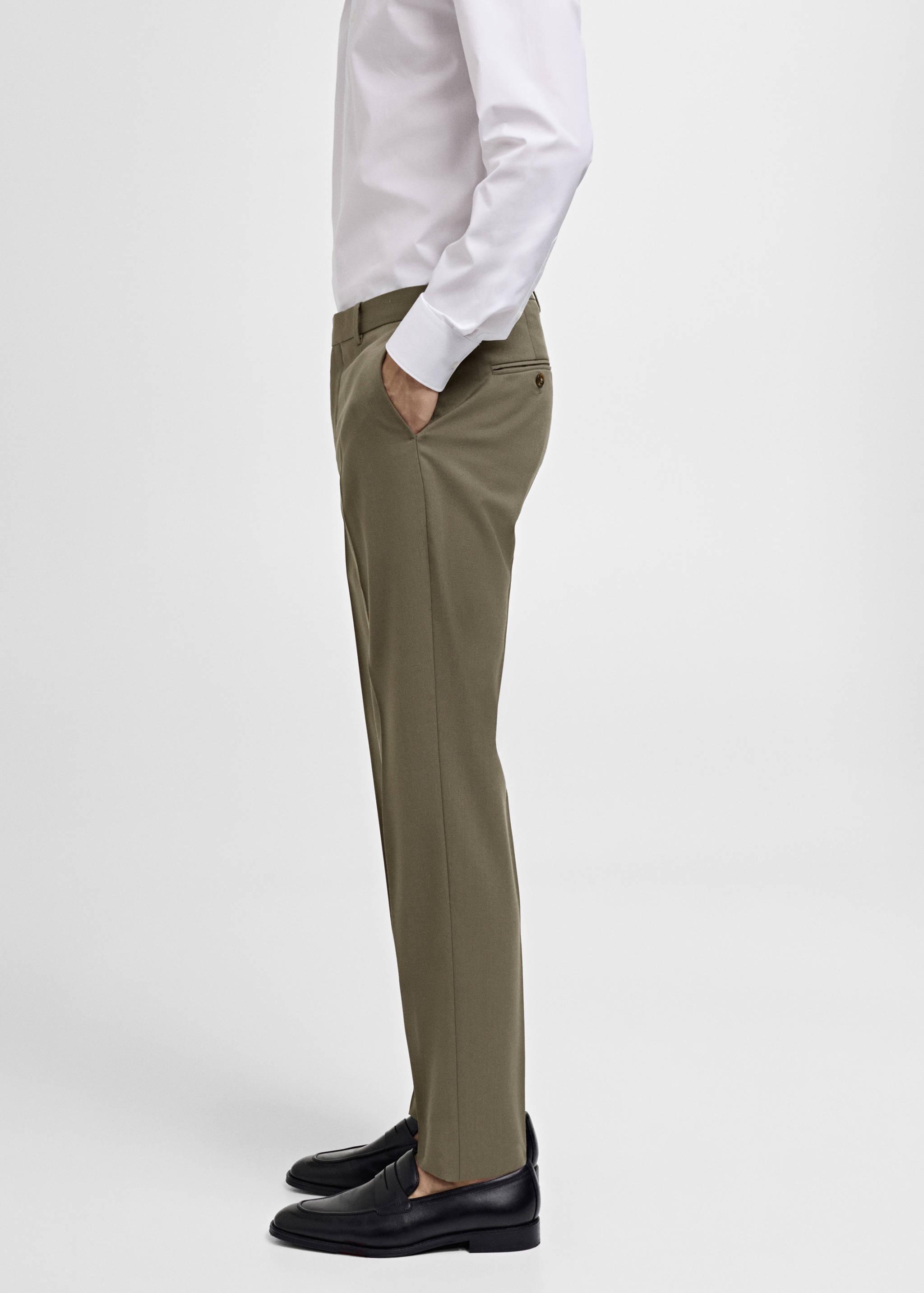 100% virgin wool slim-fit suit trousers - Details of the article 2