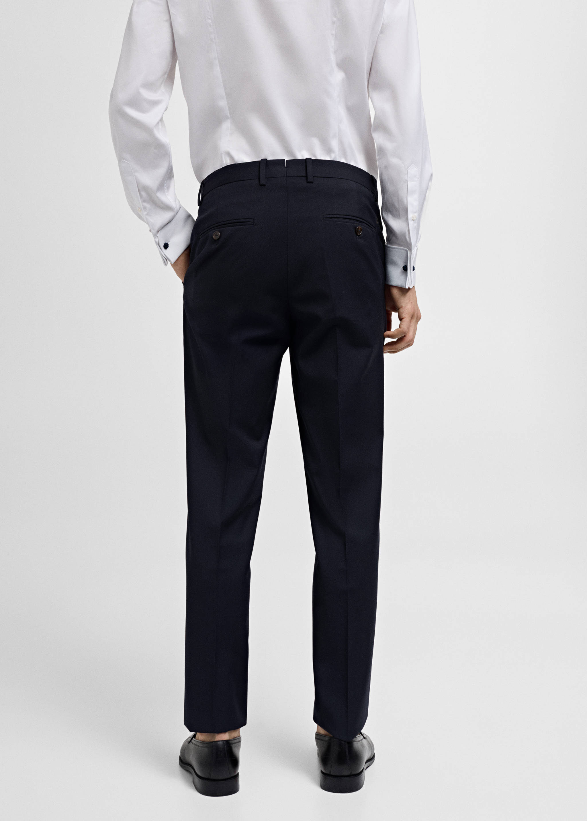 100% virgin wool slim-fit suit trousers - Reverse of the article