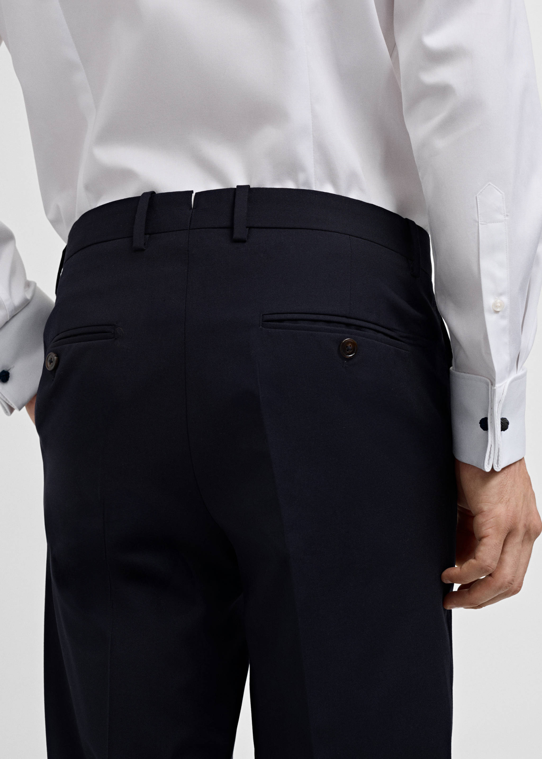 100% virgin wool slim-fit suit trousers - Details of the article 6