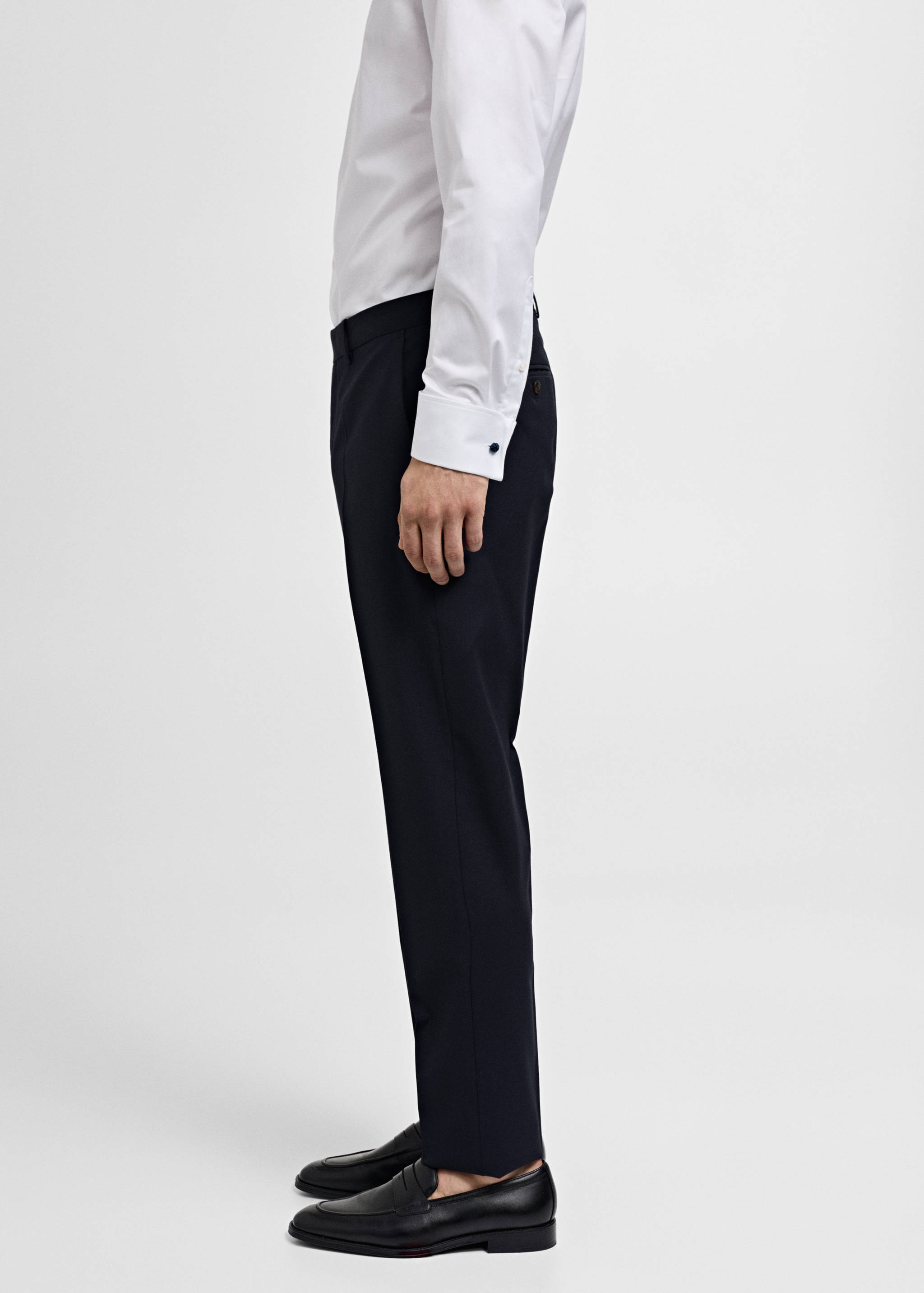 100% virgin wool slim-fit suit trousers - Details of the article 2