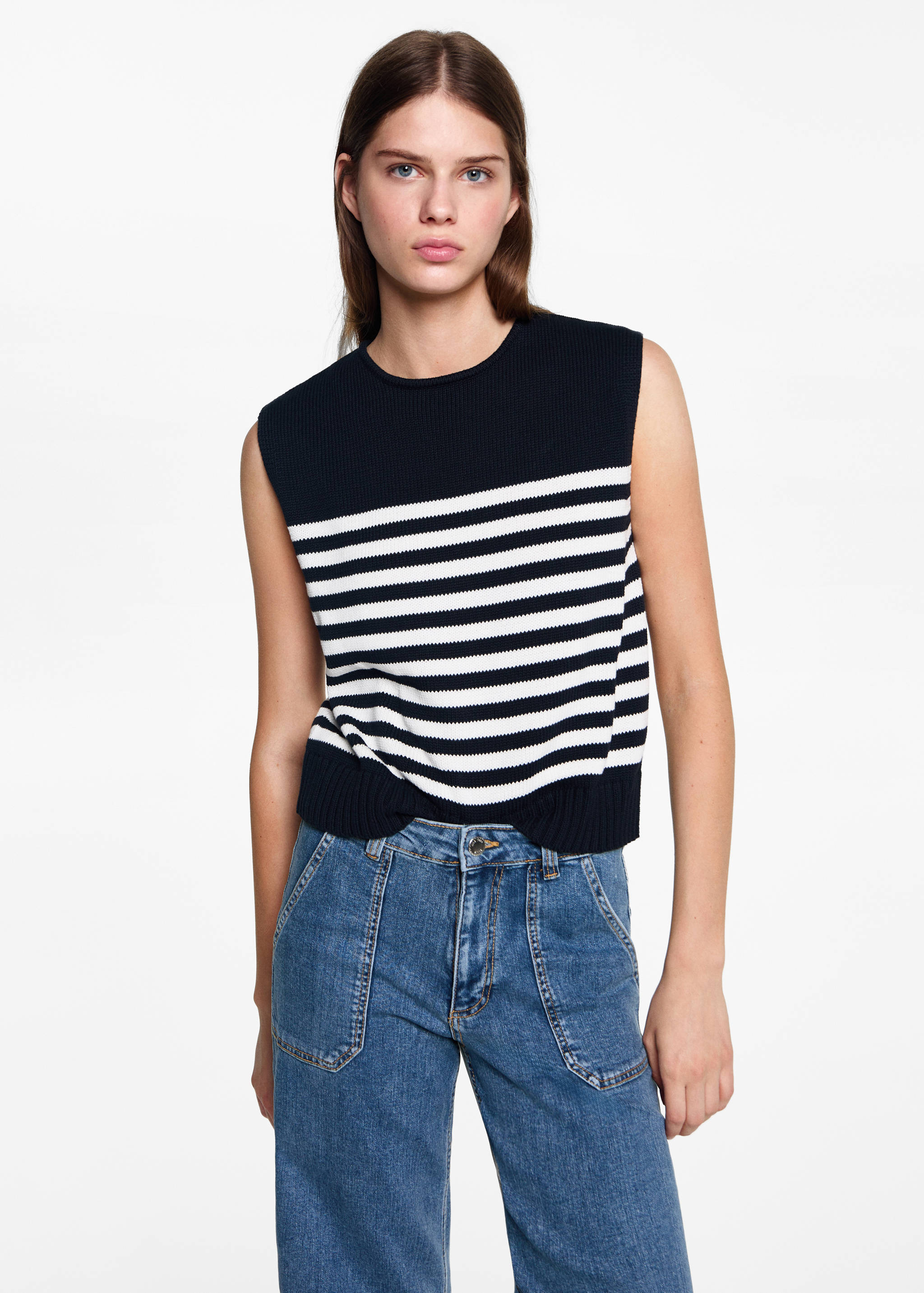 Jeans culotte bolsillos - Plano medio