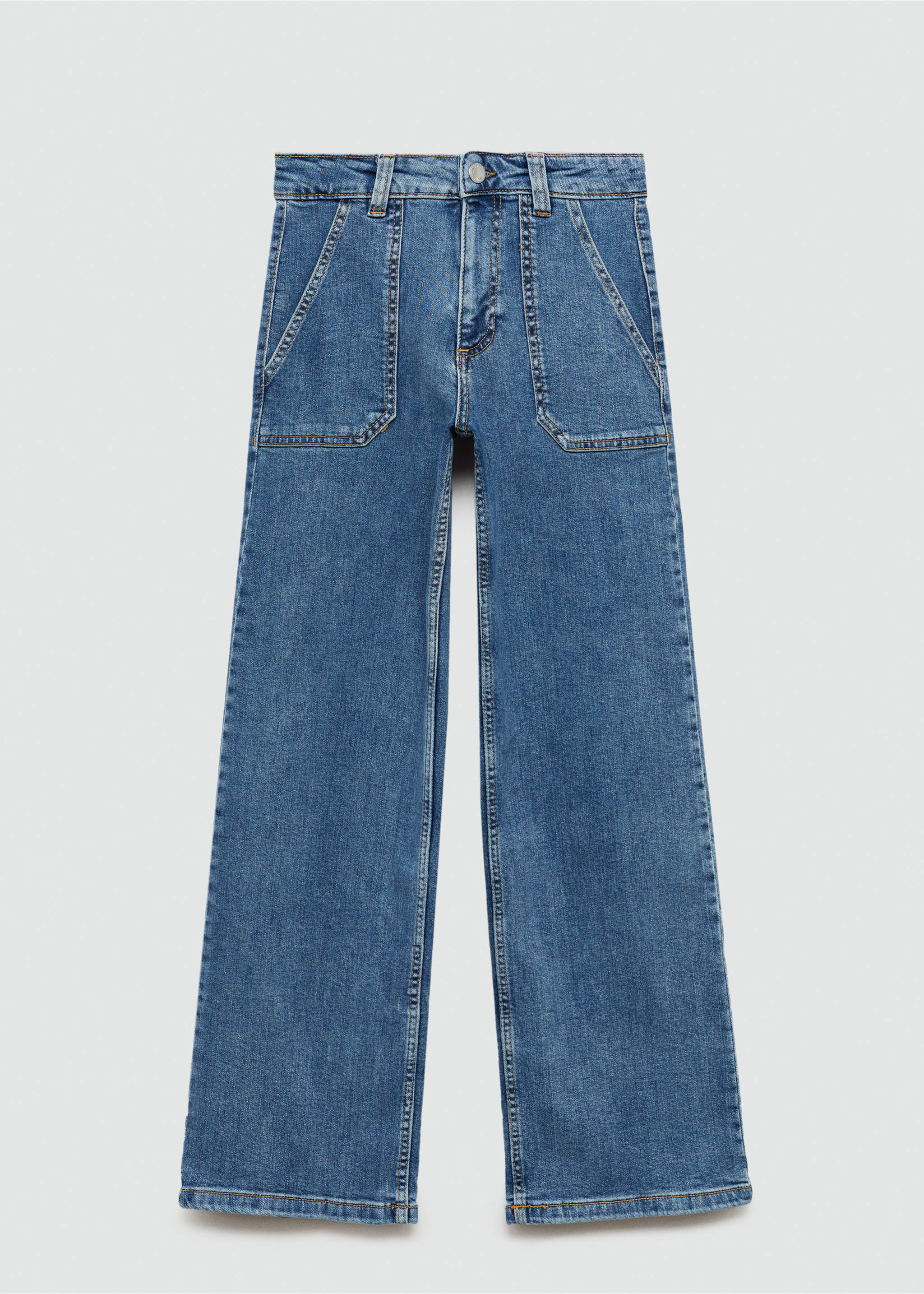 Culotte jeans with pockets - Article without model, Medium Blue. Ref: 77000615-00.