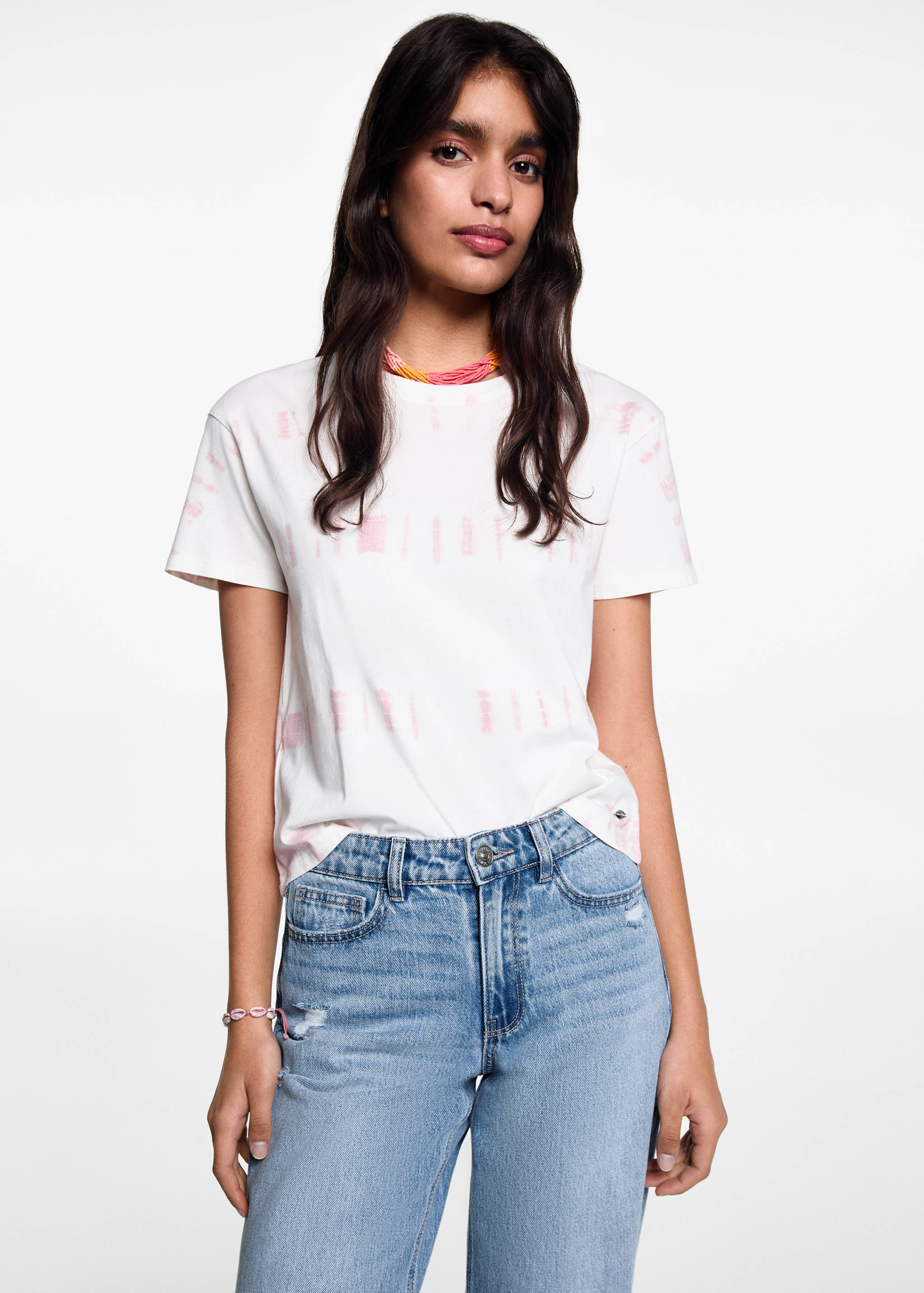 Jean droit taille normale déchiré - Plan moyen