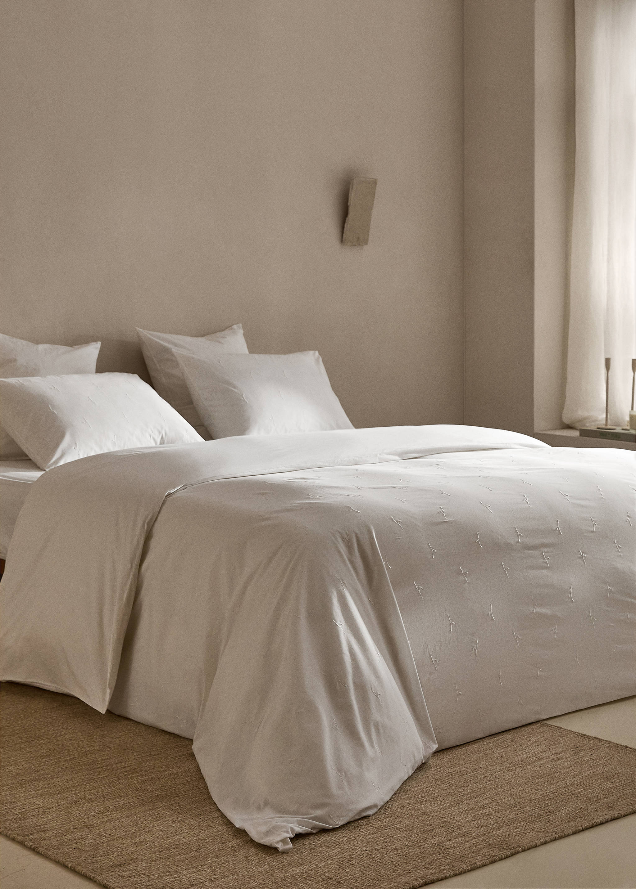 Baumwoll-Bettbezug mit Blumenstickerei für 90 cm Bett - Allgemeine Ansicht