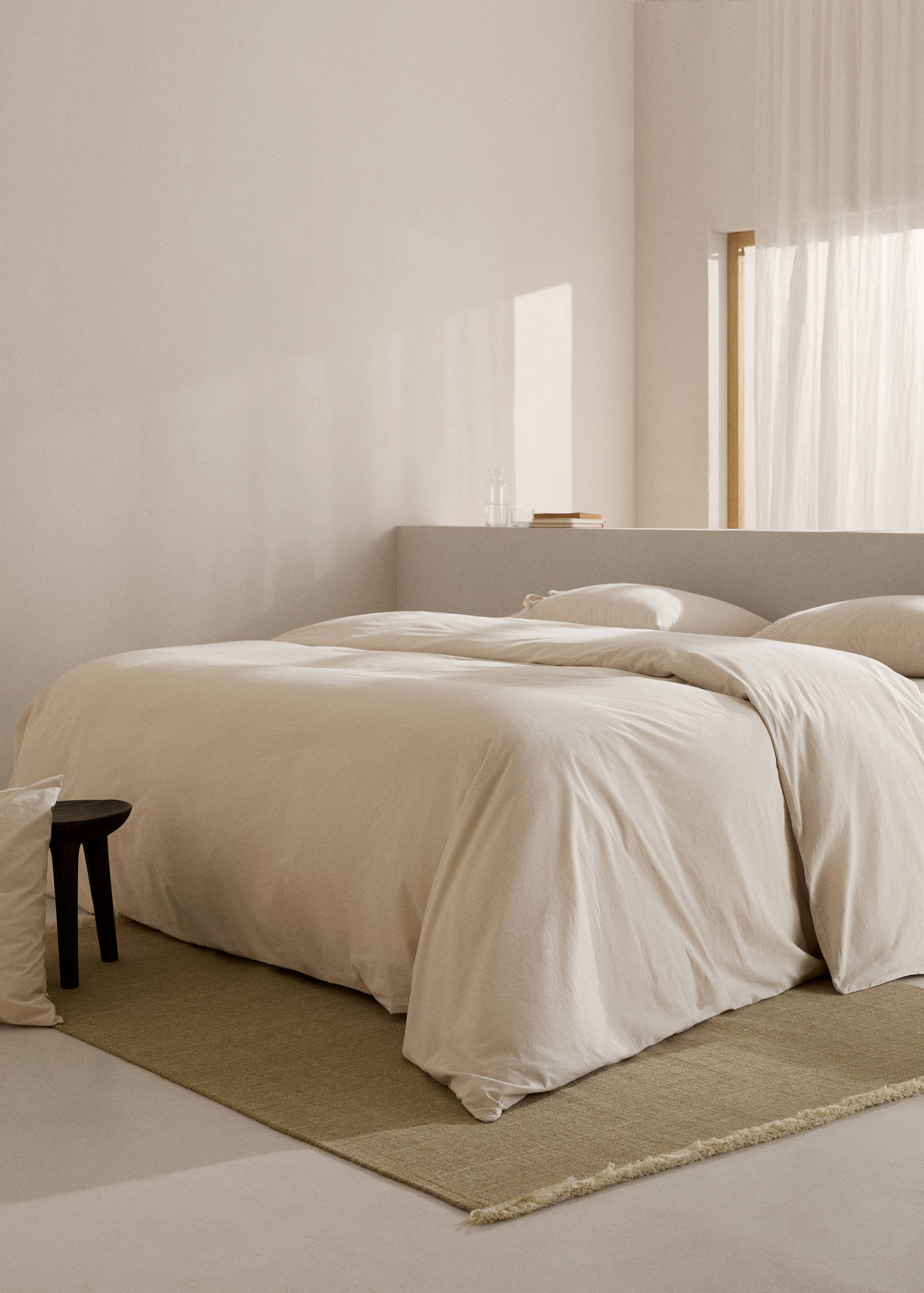 Washed cotton duvet cover for king bed - General plane