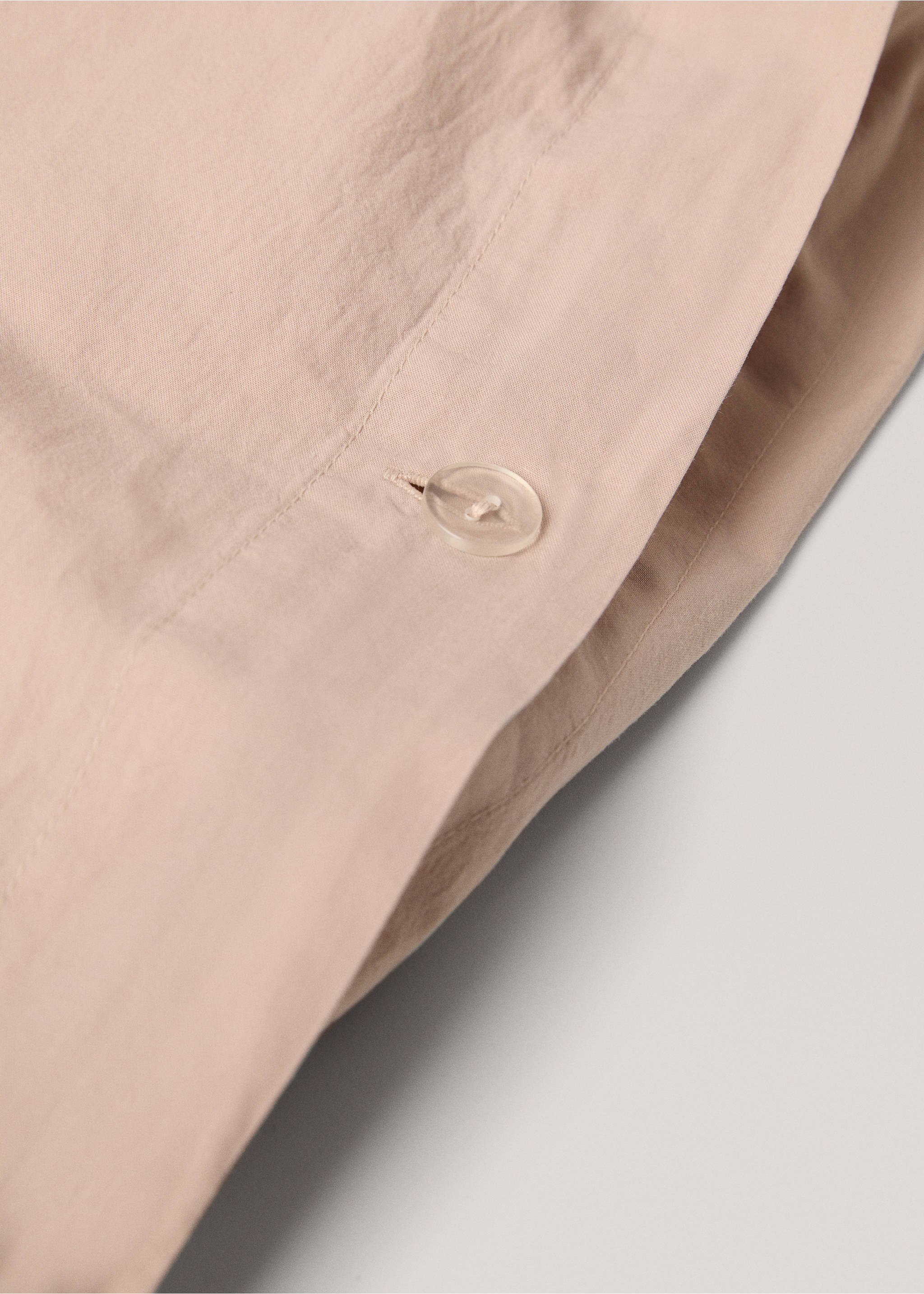 Washed cotton duvet cover for king bed - Details of the article 2, Light Pink. Ref: 77000630-00.