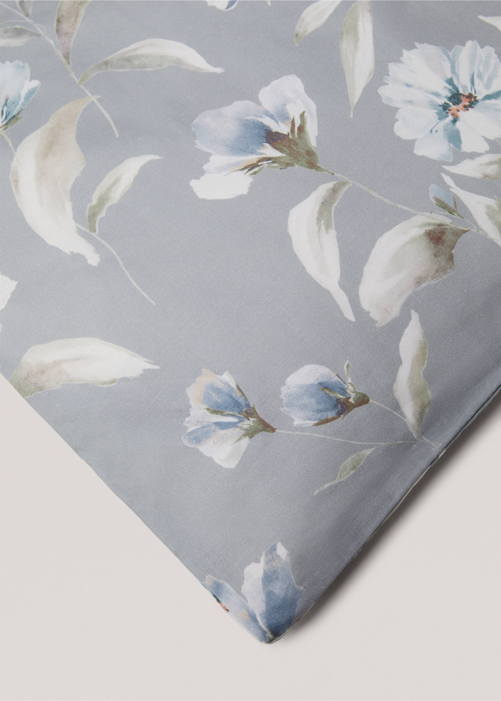 Παπλωματοθήκη 100% βαμβάκι σχέδιο λουλούδια κρεβάτι 150εκ - Λεπτομέρεια του προϊόντος 2, Πράσινο ´Ακουα. Ref: 77000635-00.