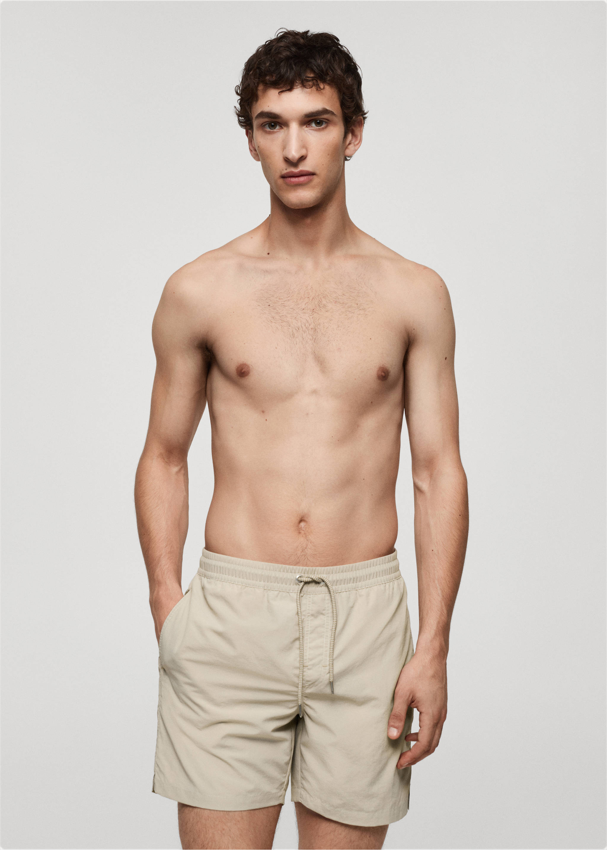 Maillot de bain uni cordon - Plan moyen, Sable. Ref: 77000643-00.
