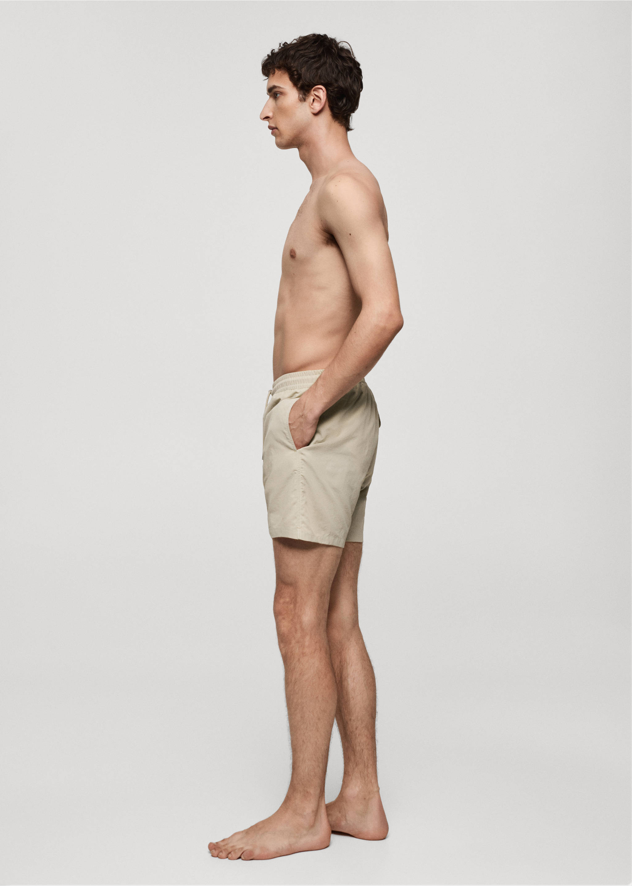 Maillot de bain uni cordon - Détail de l'article 2, Sable. Ref: 77000643-00.