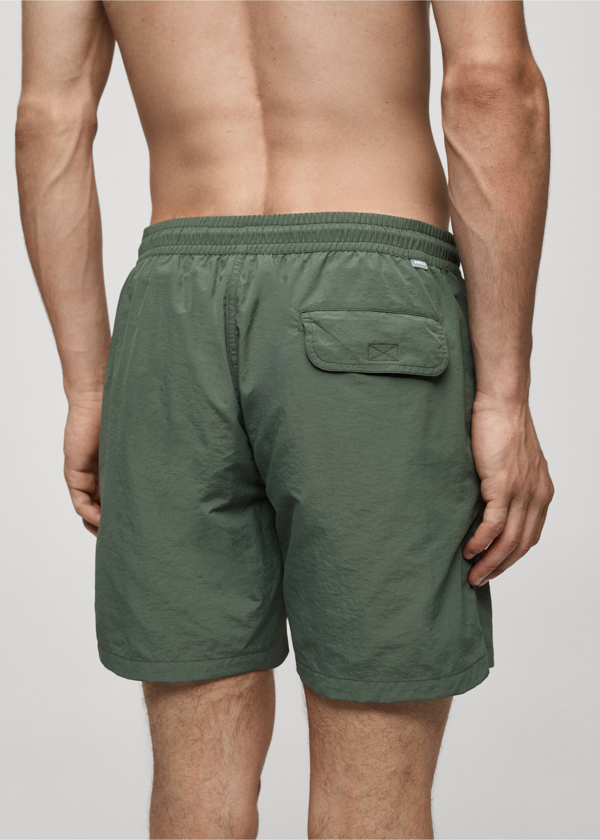 Maillot de bain uni cordon - Détail de l'article 6, Kaki. Ref: 77000643-00.