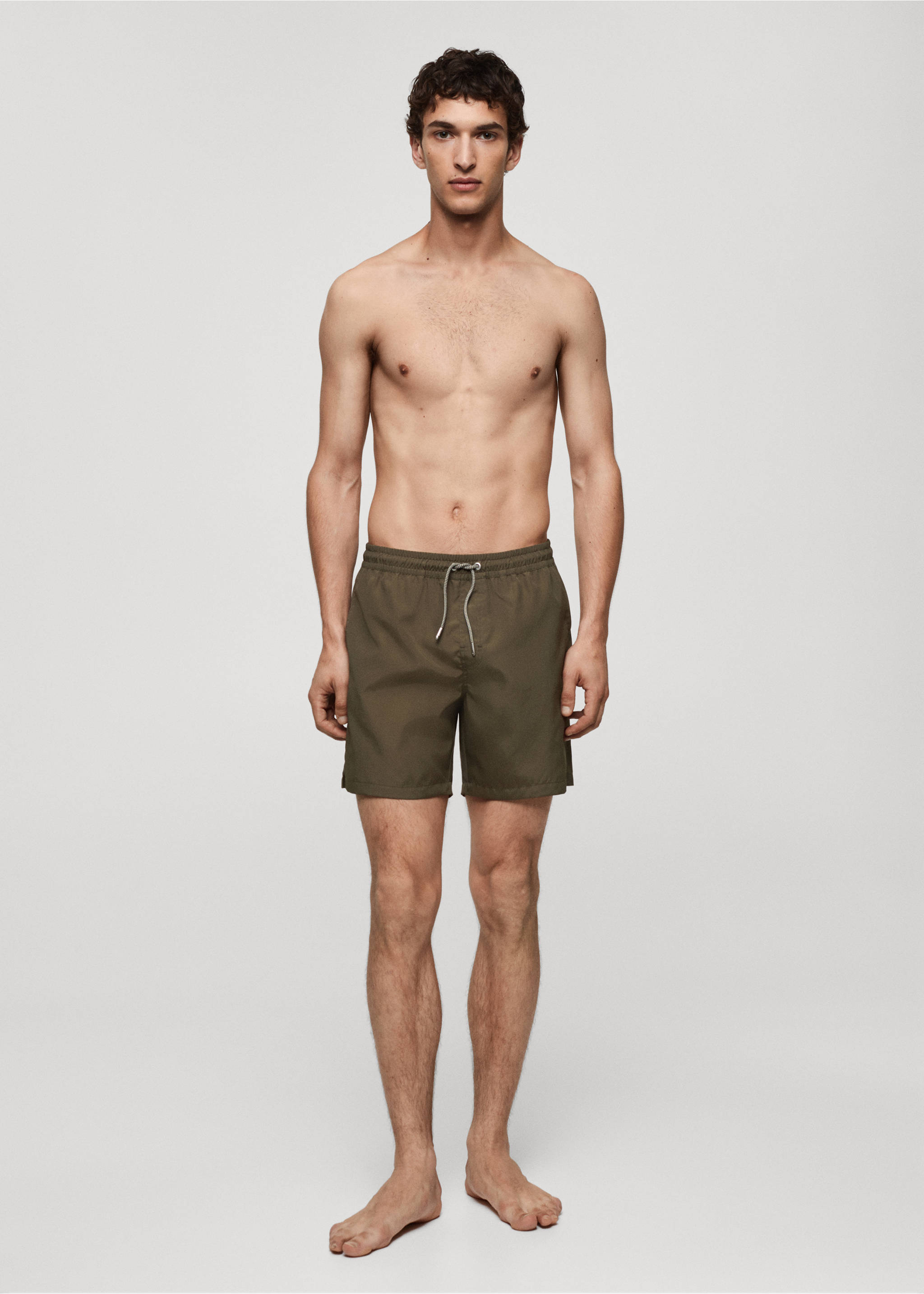 Maillot de bain uni cordon - Détail de l'article 4, Vert foncé. Ref: 77000643-00.