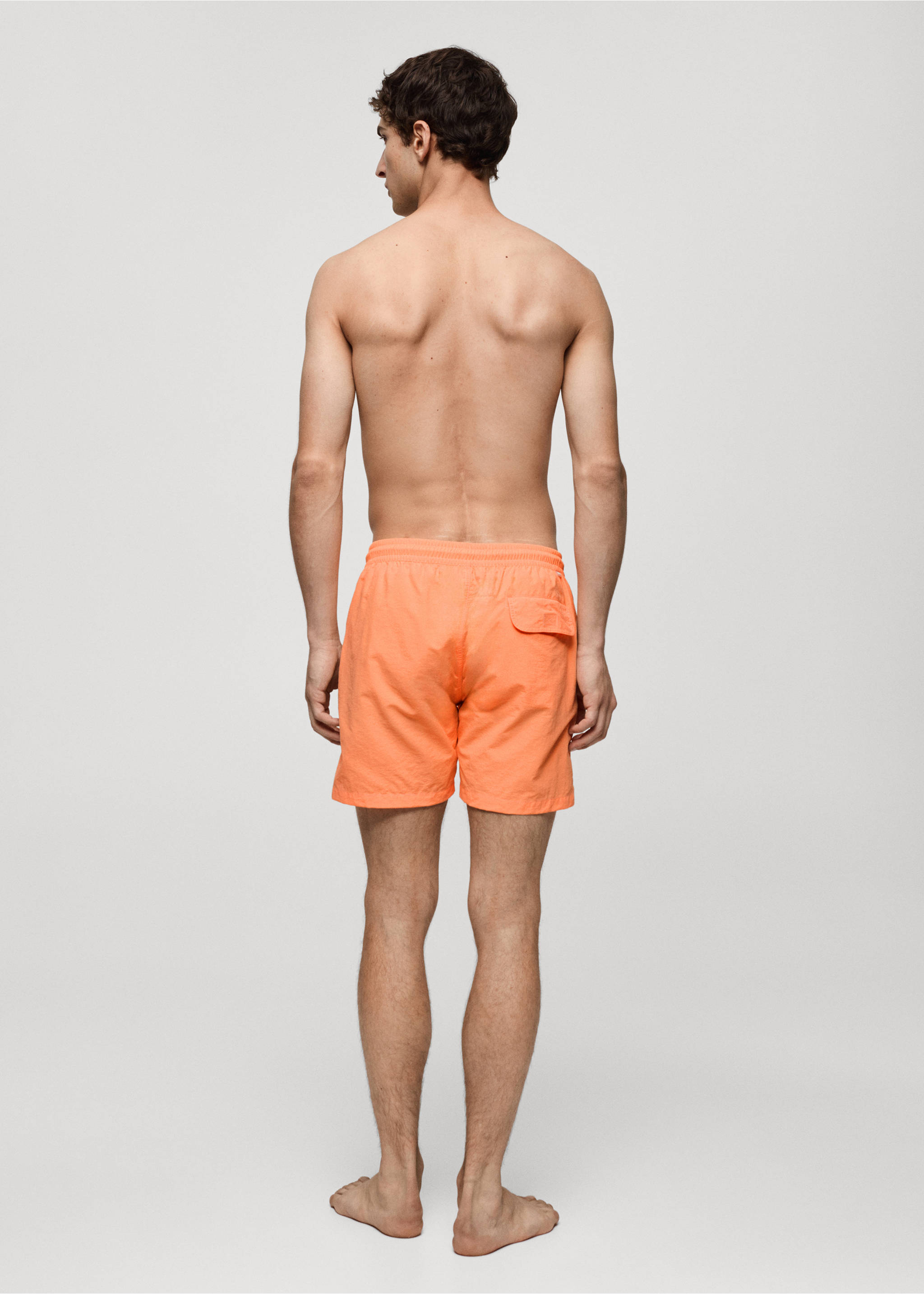 Maillot de bain uni cordon - Verso de l’article, Orange fluo. Ref: 77000644-00.