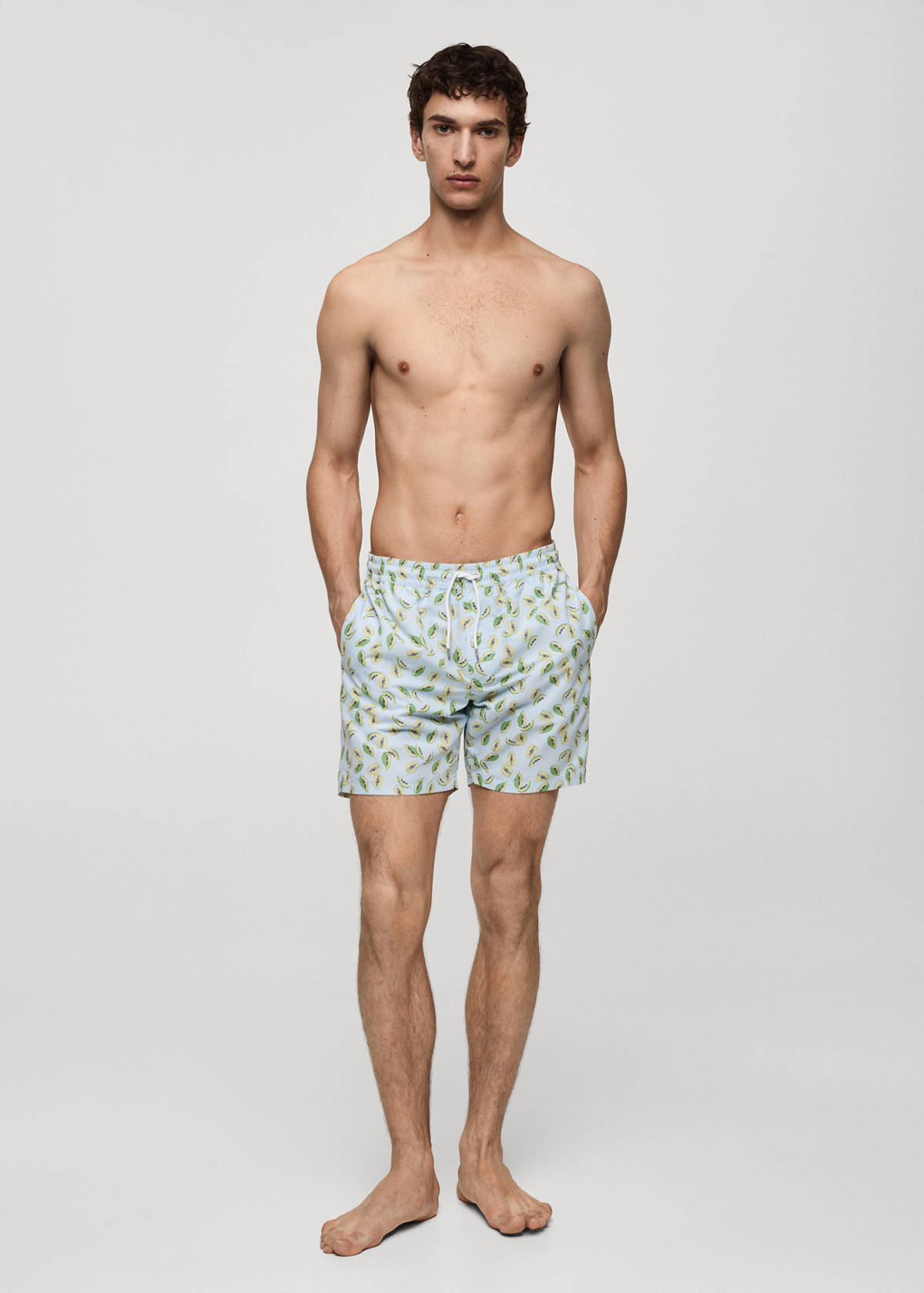 Fruit-print swimming trunks