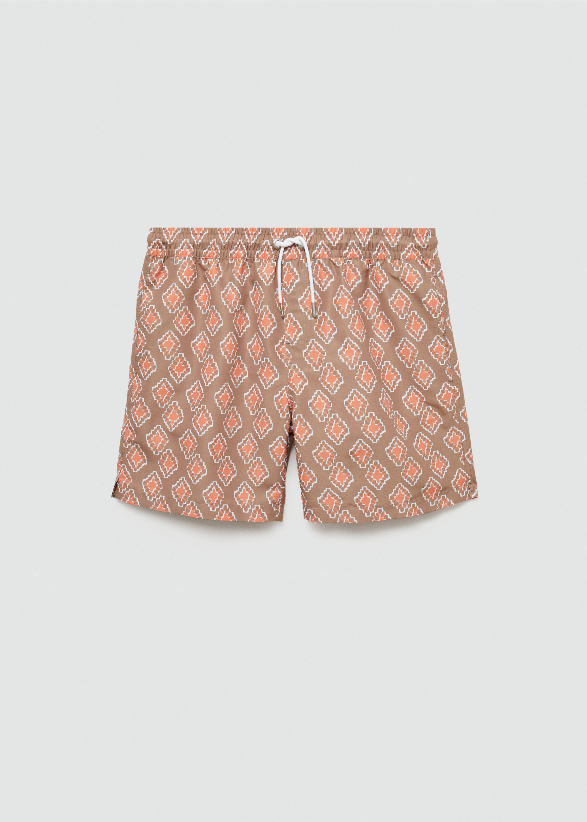 Bañador estampado geométrico - Artículo sin modelo, Naranja pastel. Ref: 77000647-00.