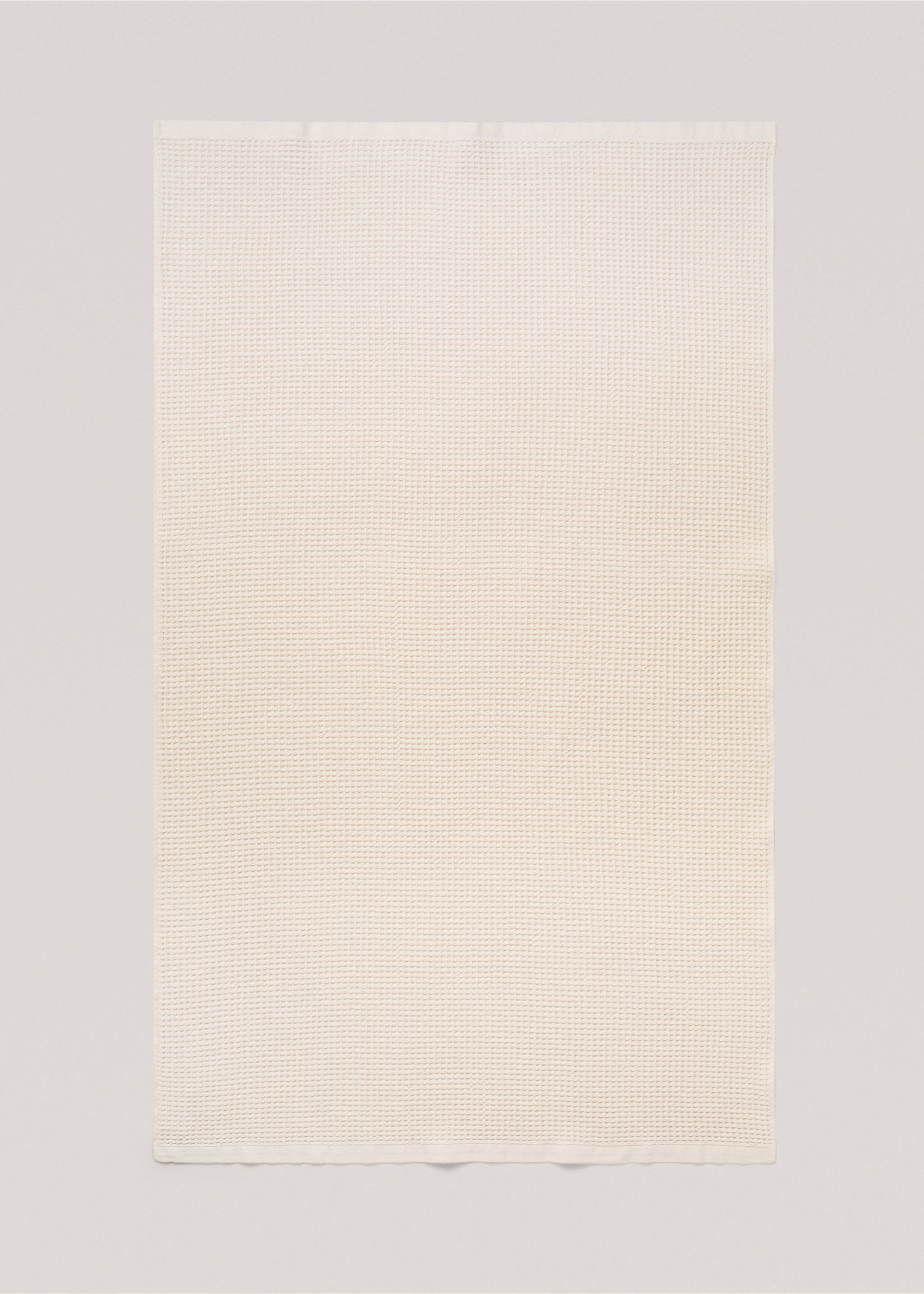 Washed waffle bath towel - Details of the article 3, Beige. Ref: 77000648-00.