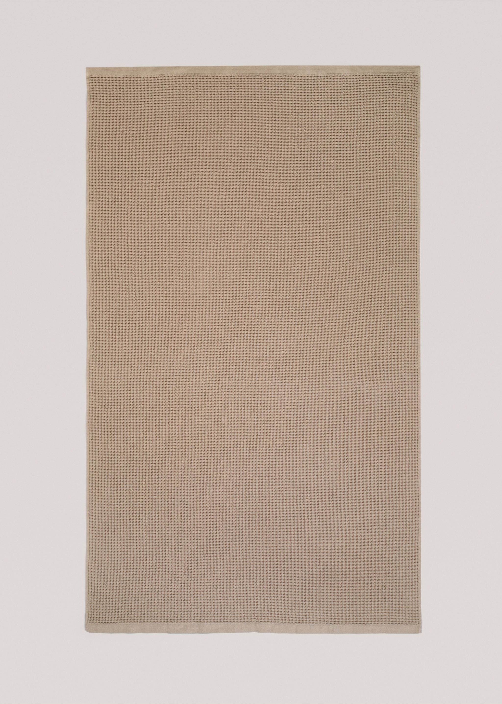 Washed waffle bath towel - Details of the article 3, Brown. Ref: 77000648-00.