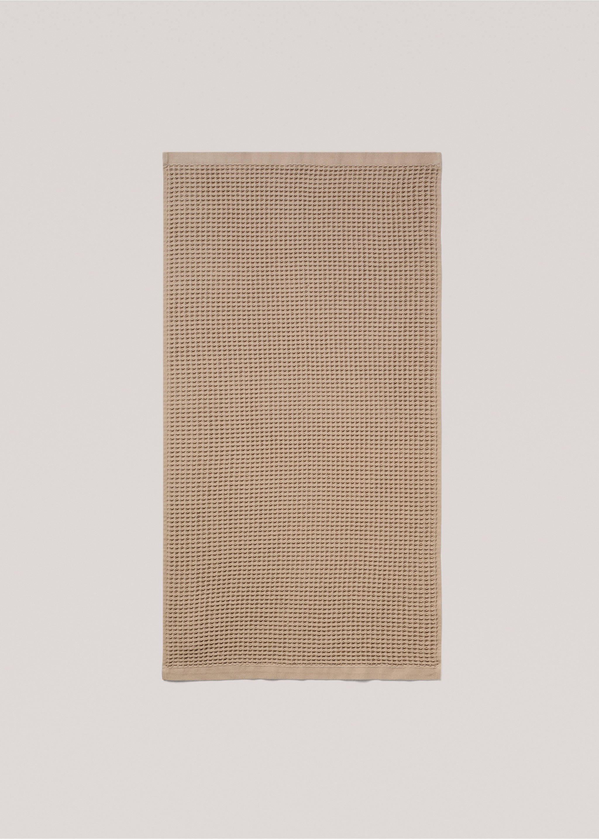 Cotton waffle washbasin towel - Details of the article 3, Brown. Ref: 77000650-00.