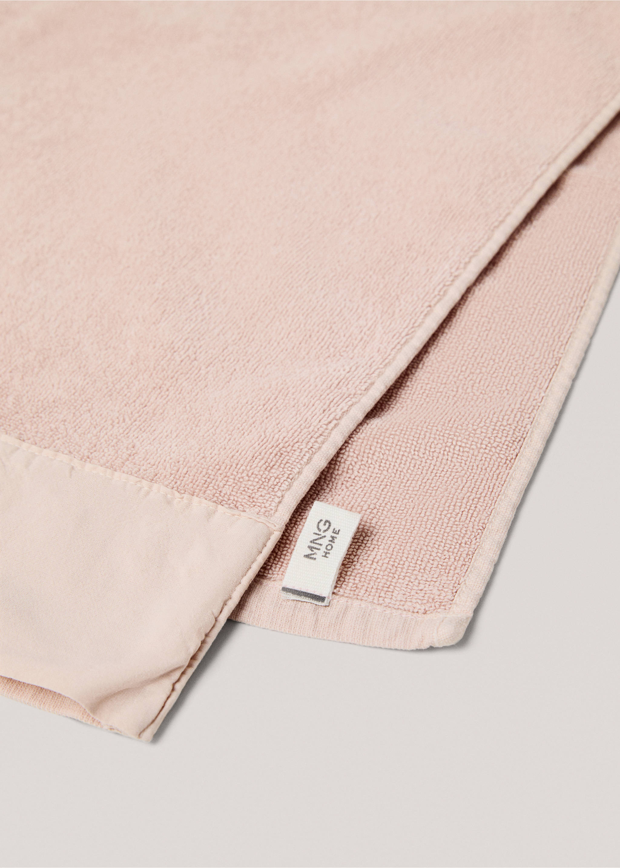 Face towel with cotton texture 30x50cm - Details of the article 2, Pink. Ref: 77000656-00.