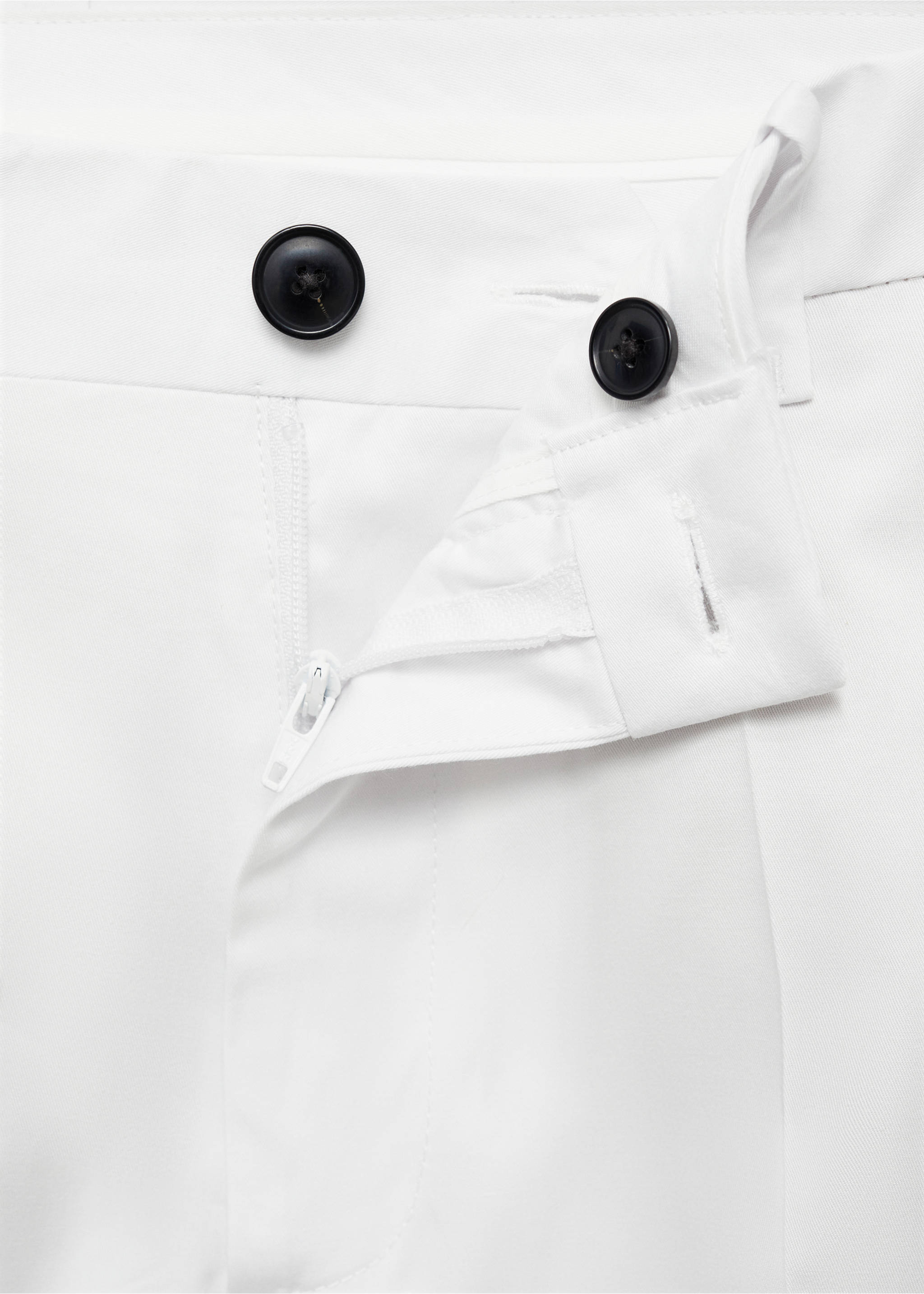 Regular Fit-Baumwollhose mit Struktur - Detail des Artikels 8, Cremeweiß. Ref: 77001010-00.